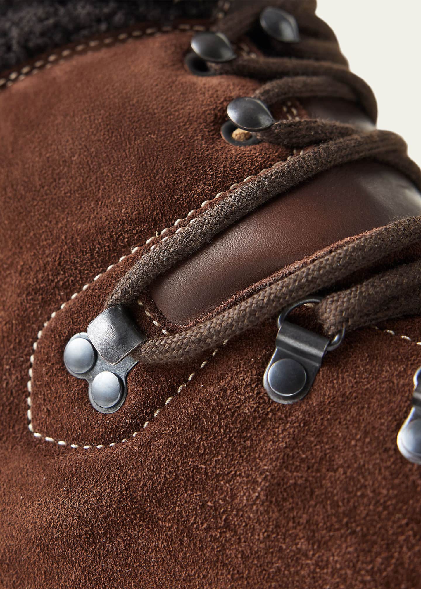 Ralph Lauren Purple Label Men's Cortina Suede Shearling-Collar