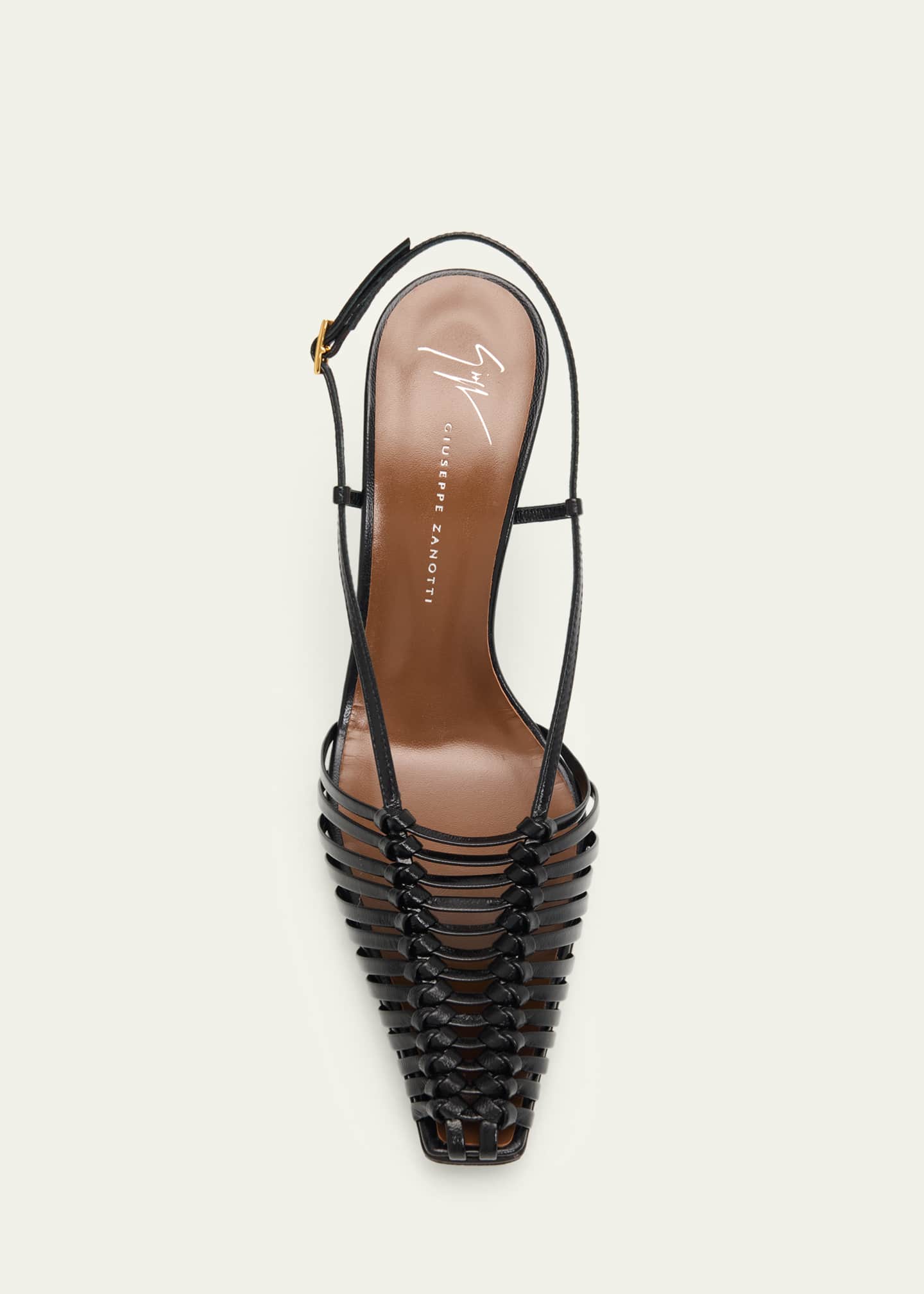 Giuseppe Zanotti 90mm Woven Leather Slingback Pumps - Bergdorf Goodman