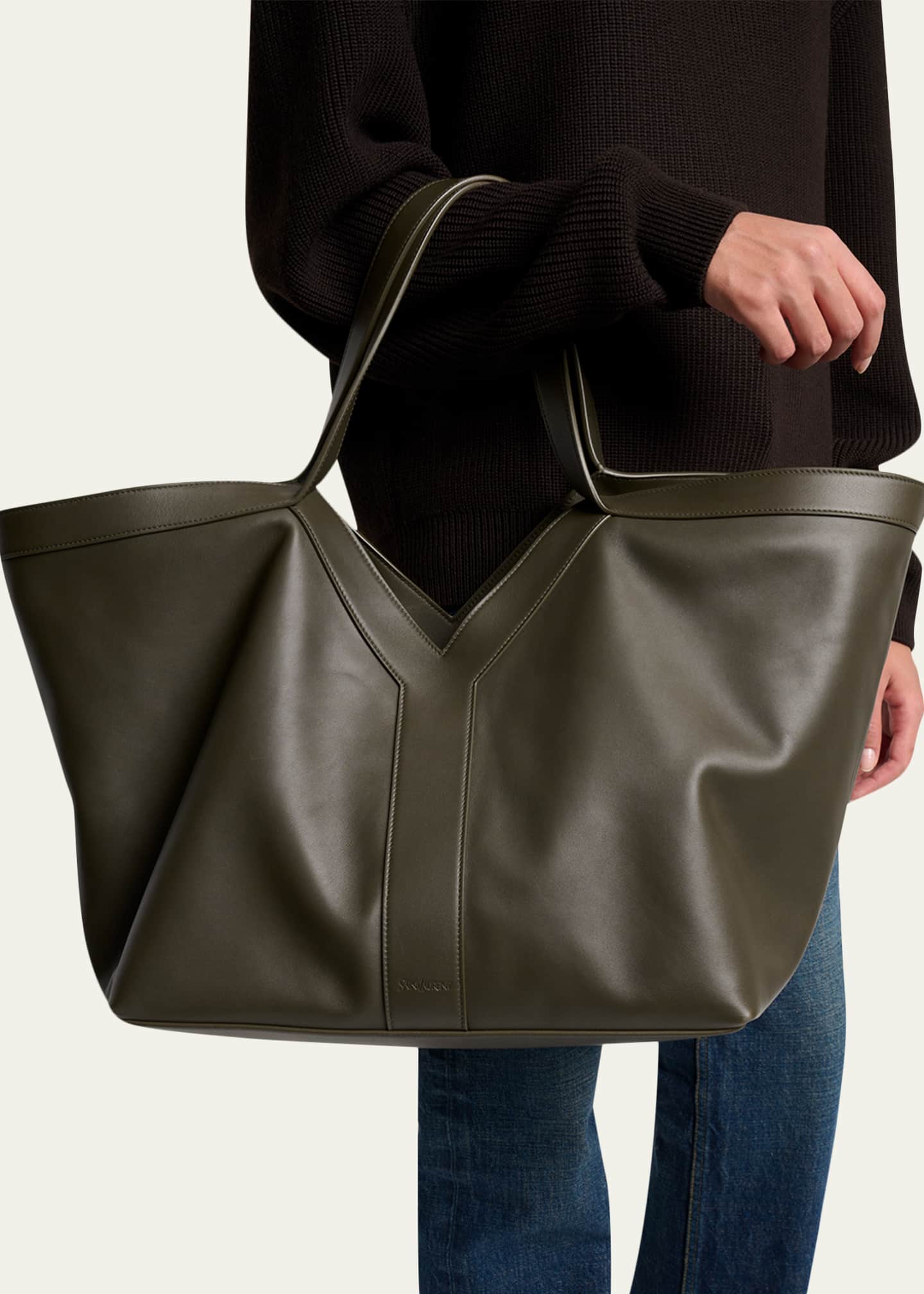 Saint Laurent Y Stitch Tote Bag in Calfskin Leather - Bergdorf Goodman