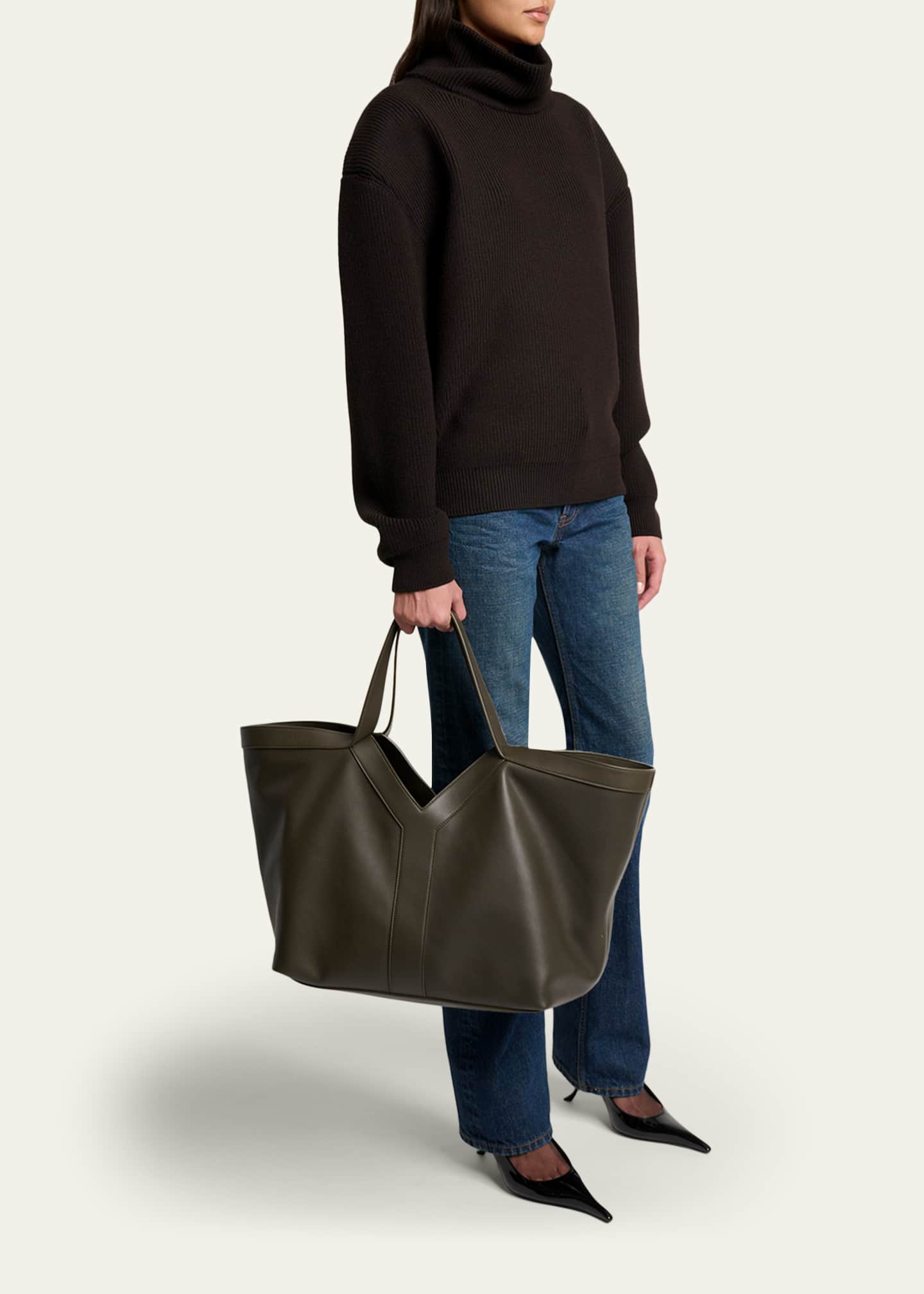 Saint Laurent Y Stitch Tote Bag in Calfskin Leather - Bergdorf Goodman