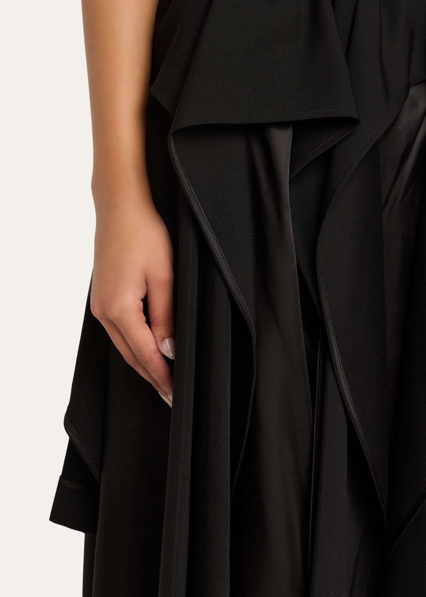 Noir Kei Ninomiya Deconstructed Wool Gabardine Midi Skirt