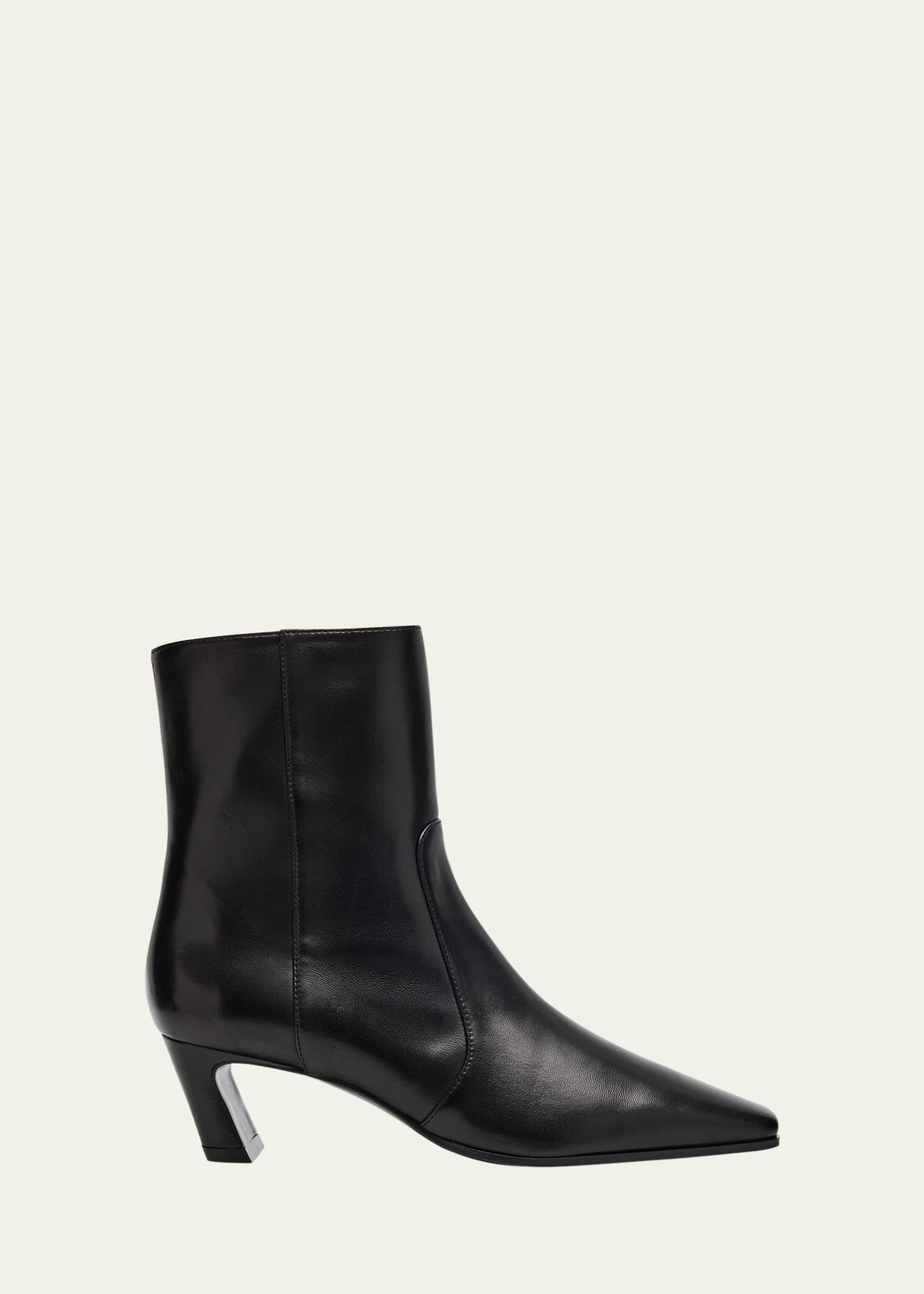 Stuart Weitzman 50mm Stassi Leather Zip Booties - Bergdorf Goodman