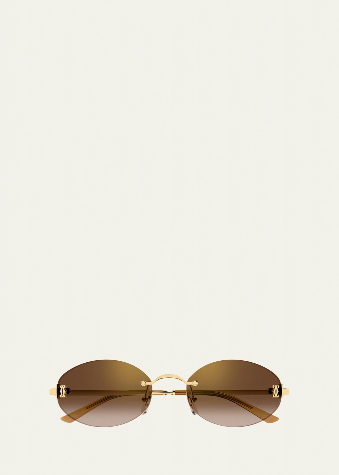 Cartier Signature C de Cartier 55mm Oval Sunglasses - Bergdorf Goodman