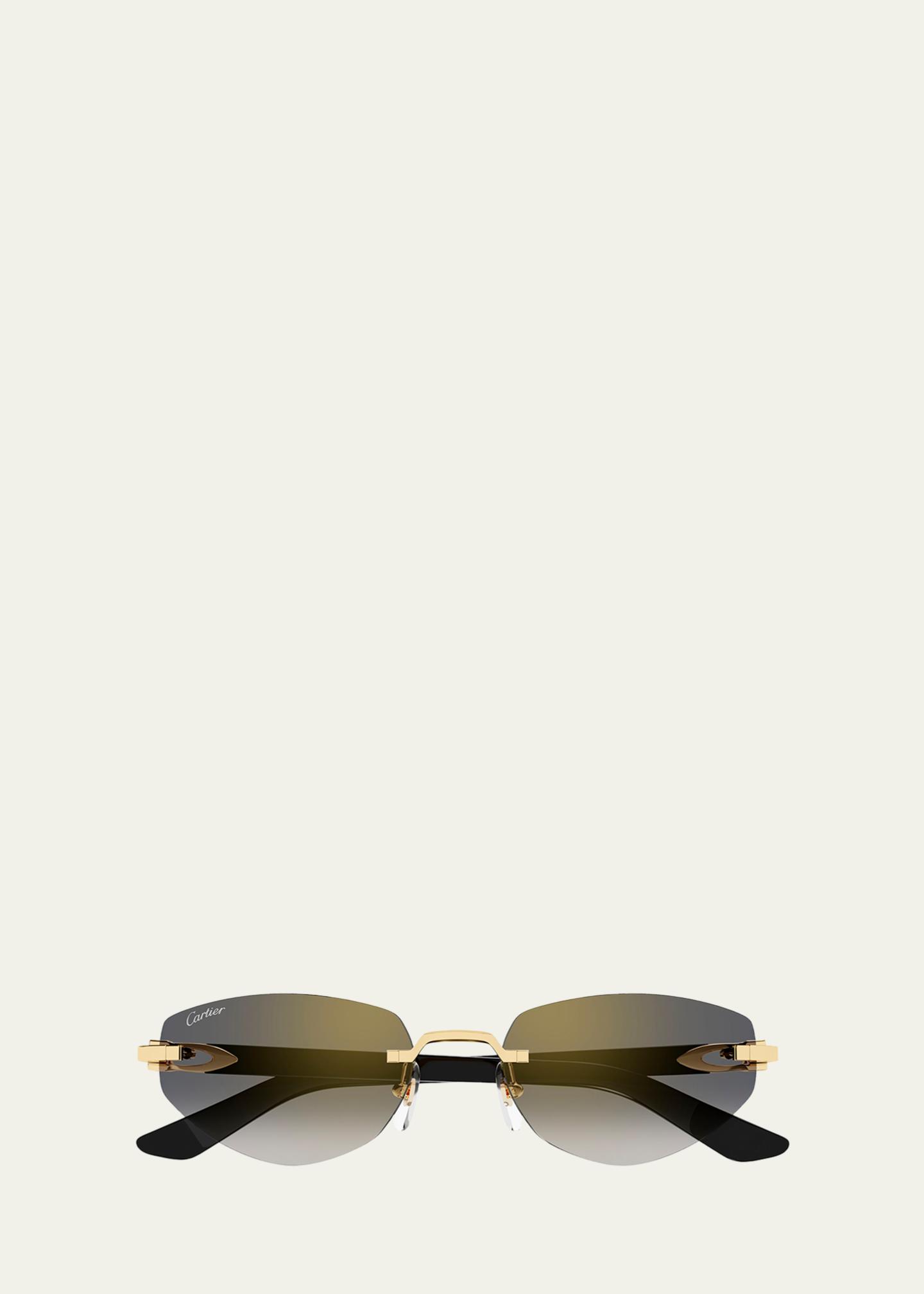 Cartier C Decor Cat-Eye Metal Sunglasses - Bergdorf Goodman