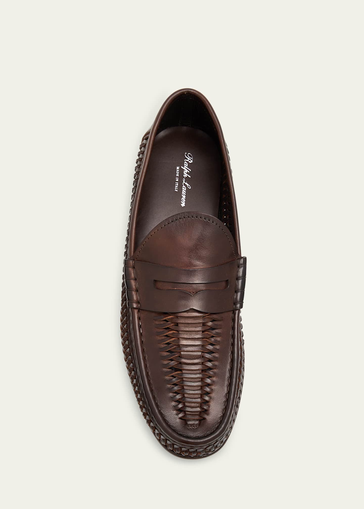 Ralph Lauren Men's Chalmers Woven Leather Penny Loafers - Bergdorf
