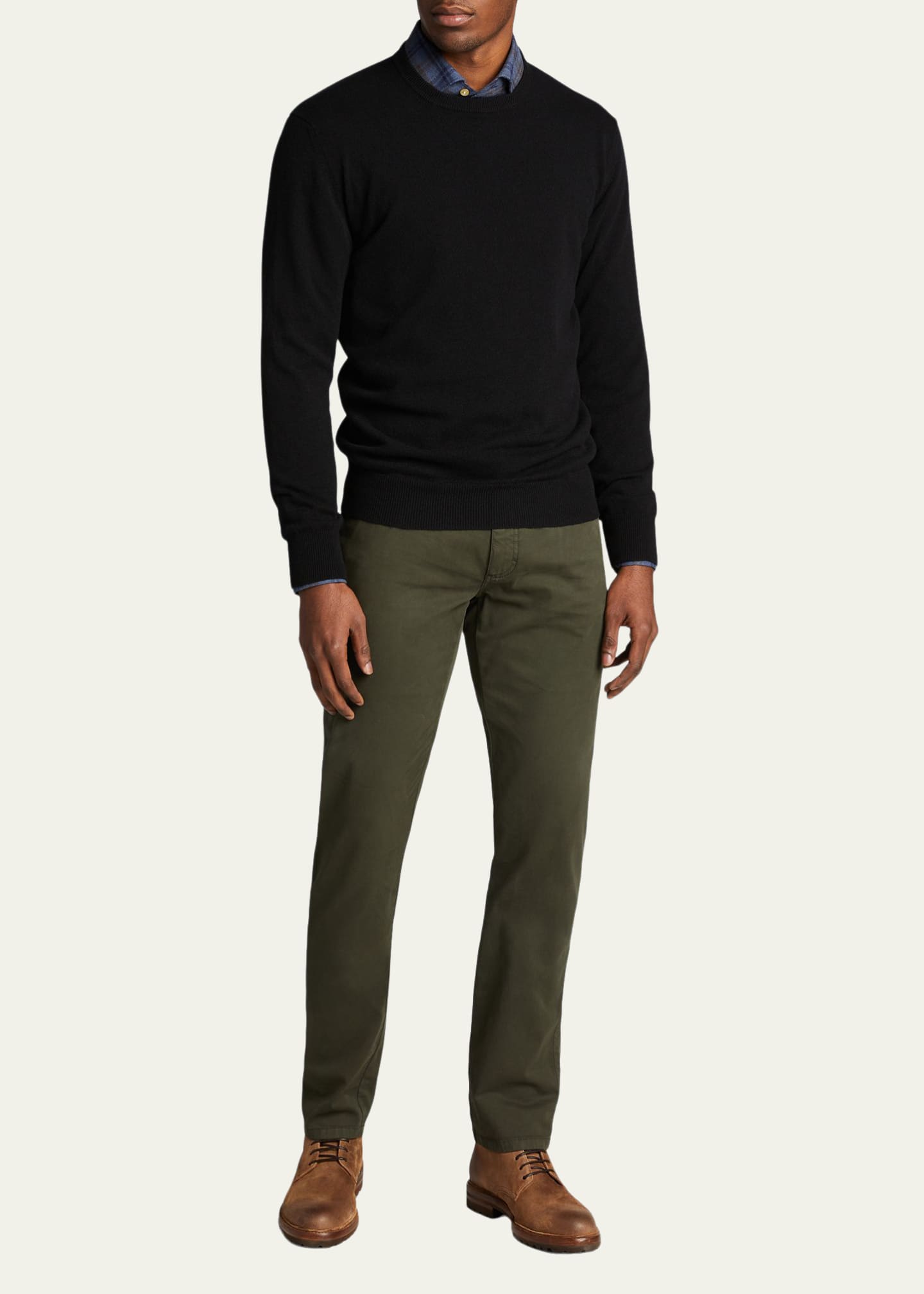 Bergdorf Goodman Men's Solid Cashmere Crewneck Sweater - Bergdorf Goodman