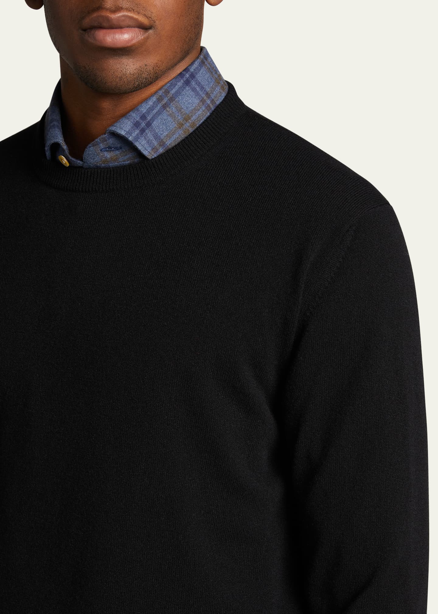 Bergdorf Goodman Men's Solid Cashmere Crewneck Sweater Image 5 of 5