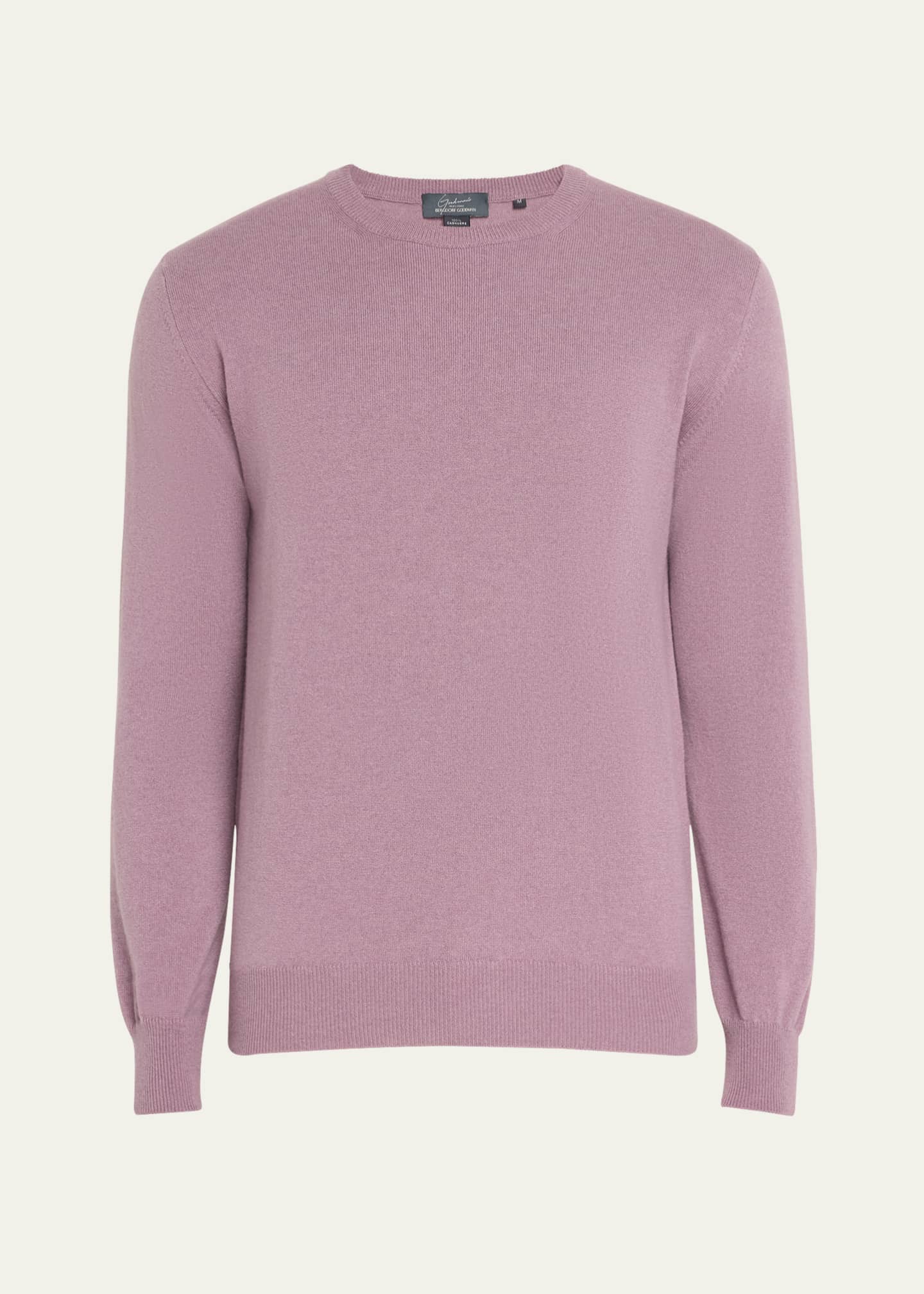 Bergdorf Goodman Men's Solid Cashmere Crewneck Sweater Image 1 of 5