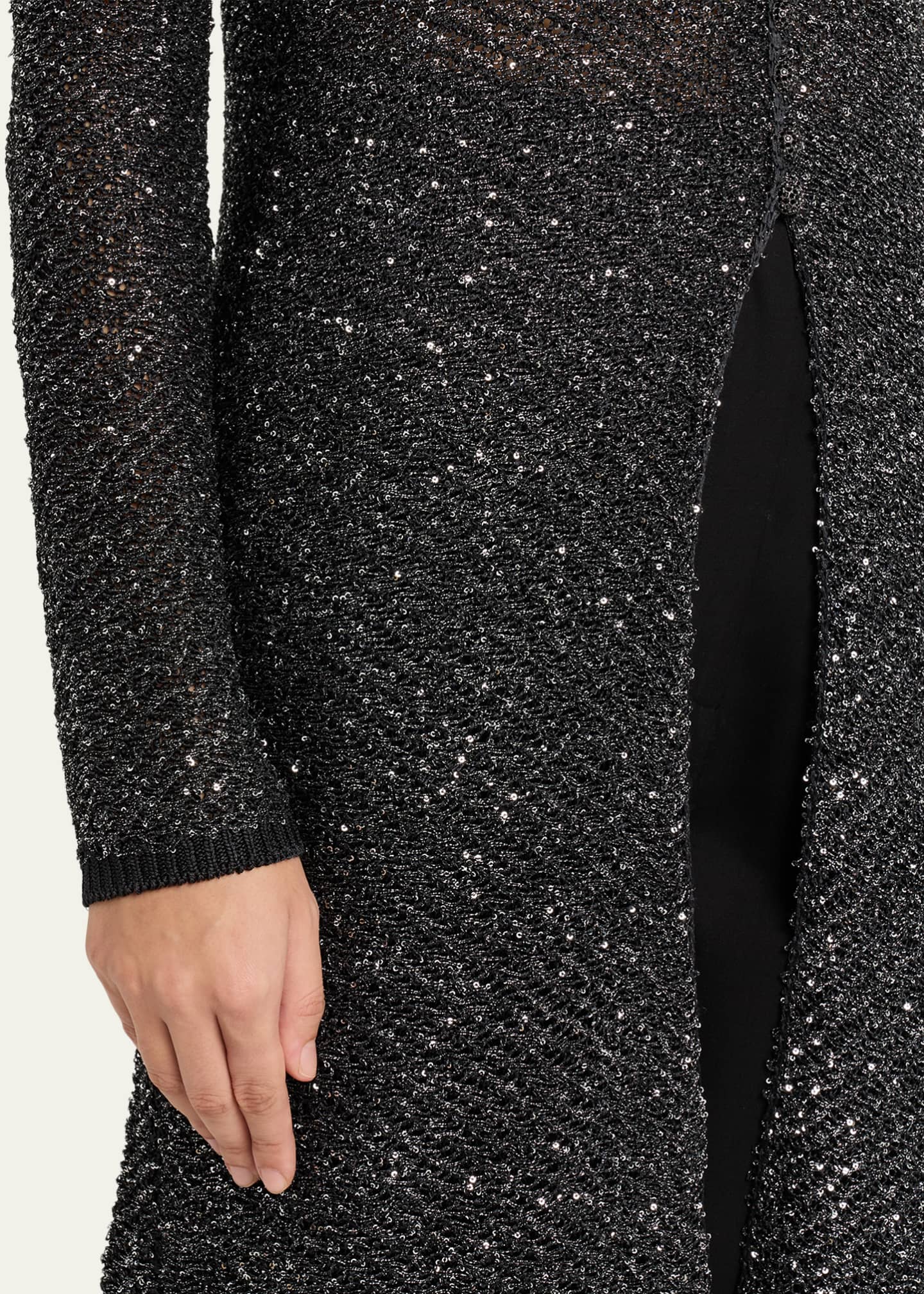Sequin Shaped Knit Tee in Giorgio Blue