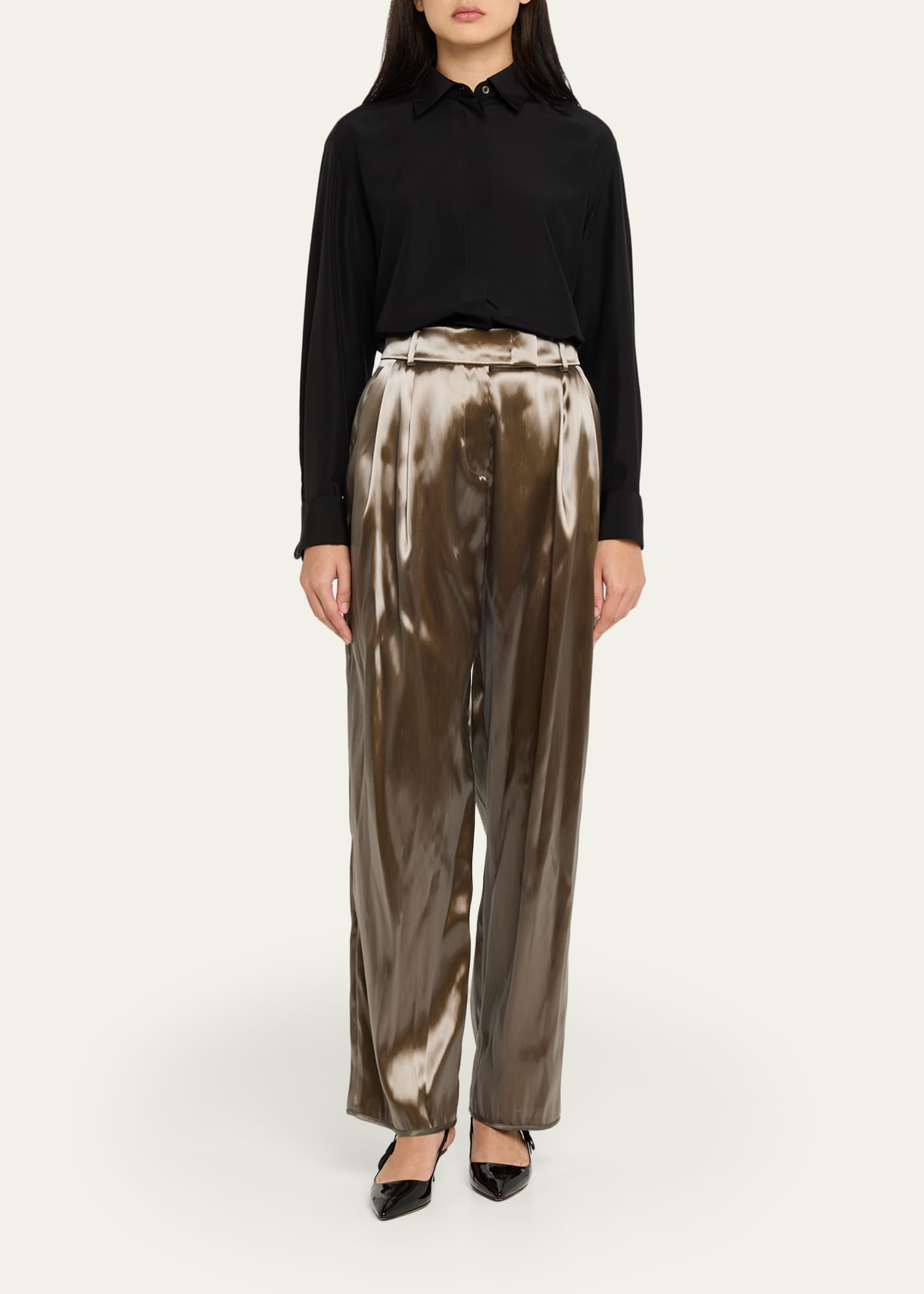 Giorgio Armani Liquid Silk Trousers - Bergdorf Goodman