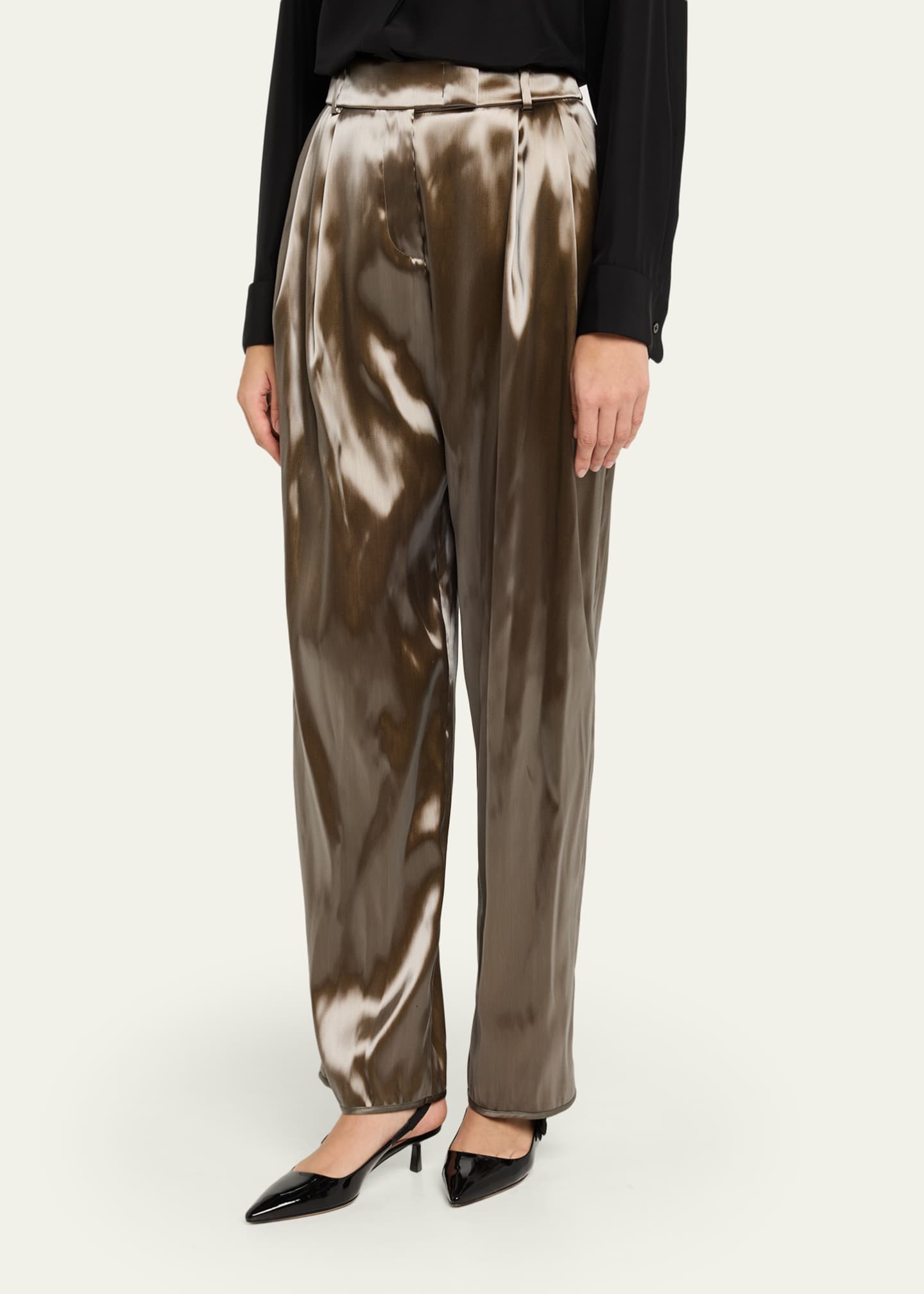 Giorgio Armani Liquid Silk Trousers - Bergdorf Goodman