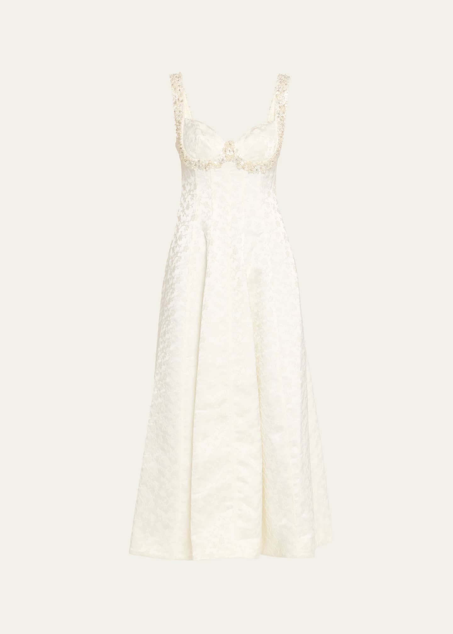 SIMKHAI Charlotte Beaded Floral Jacquard Midi Dress - Bergdorf Goodman