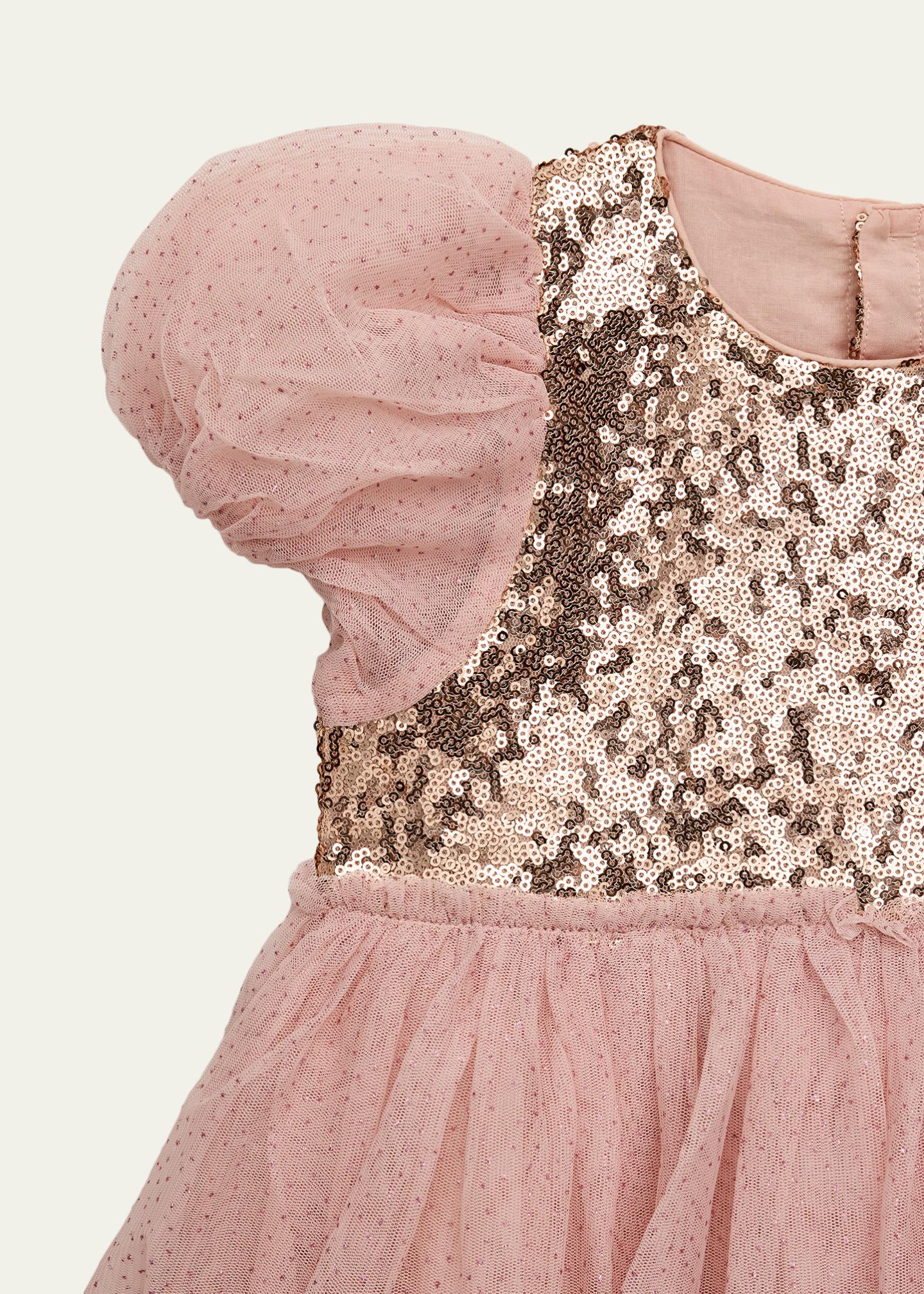 Konges Slojd Girl's Mei Sequined-Bodice Tulle Dress, Size 18M-8 ...