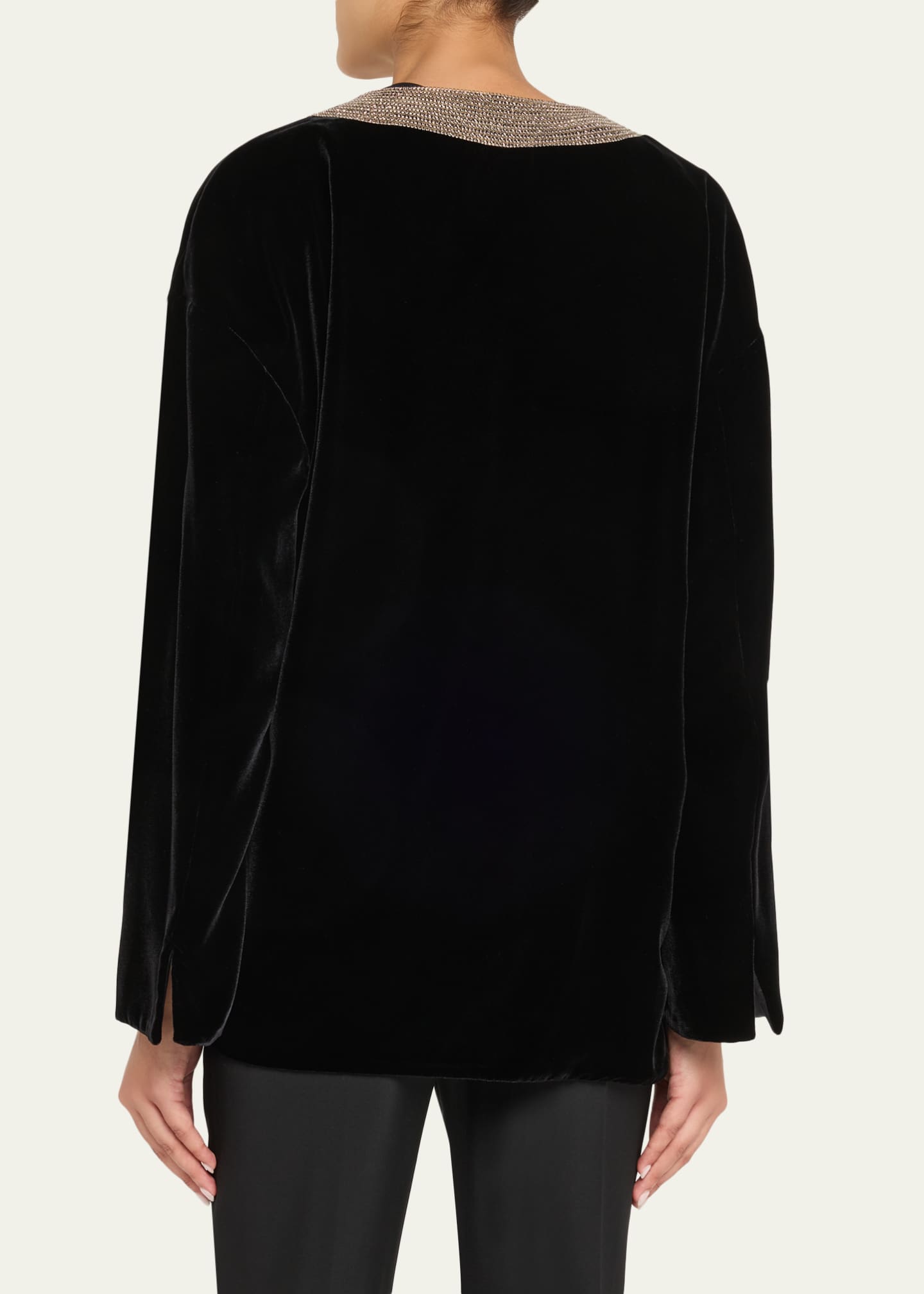 Giorgio Armani Crystal Embroidered Velvet Jacket - Bergdorf Goodman