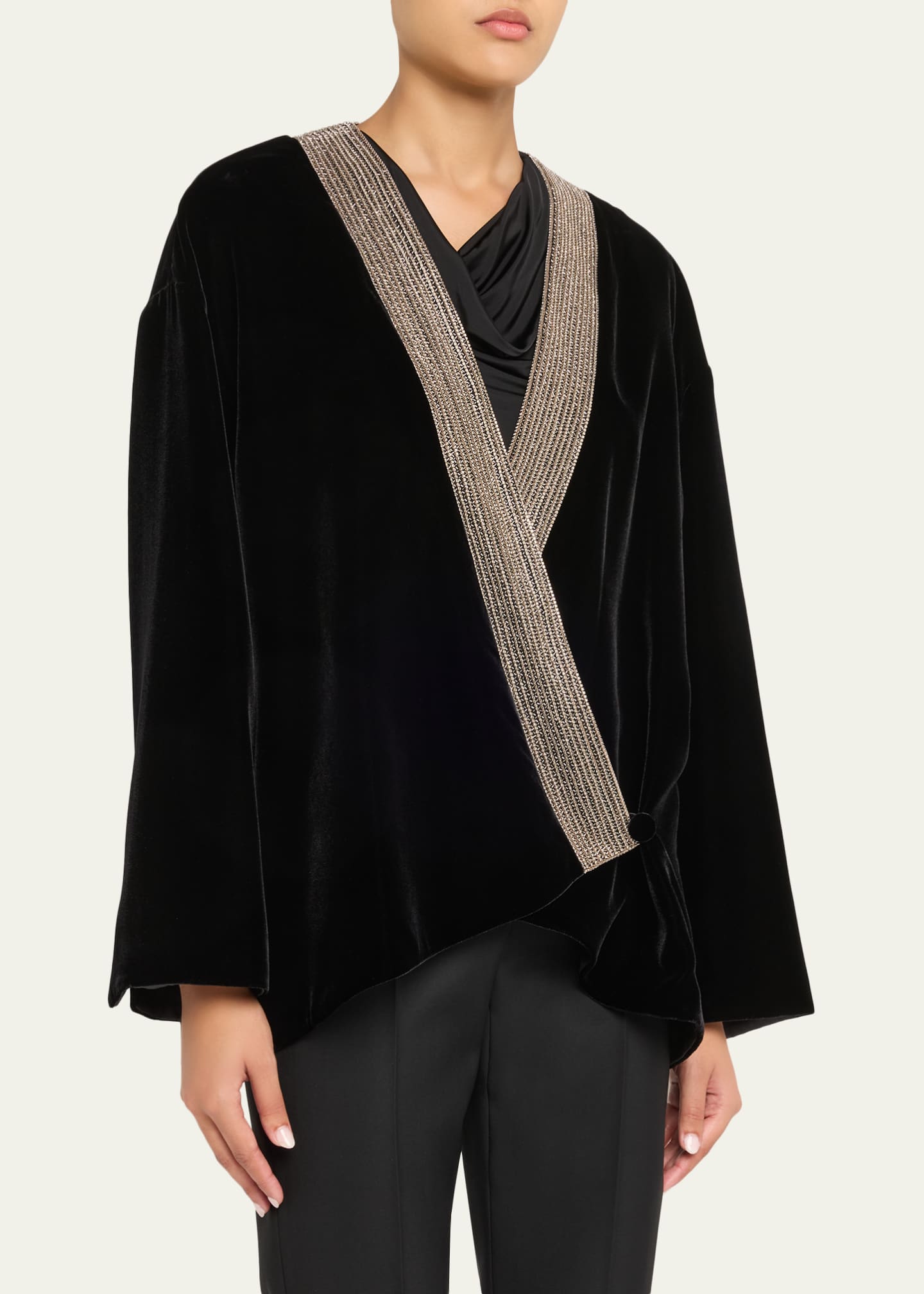 Giorgio Armani Crystal Embroidered Velvet Jacket - Bergdorf Goodman