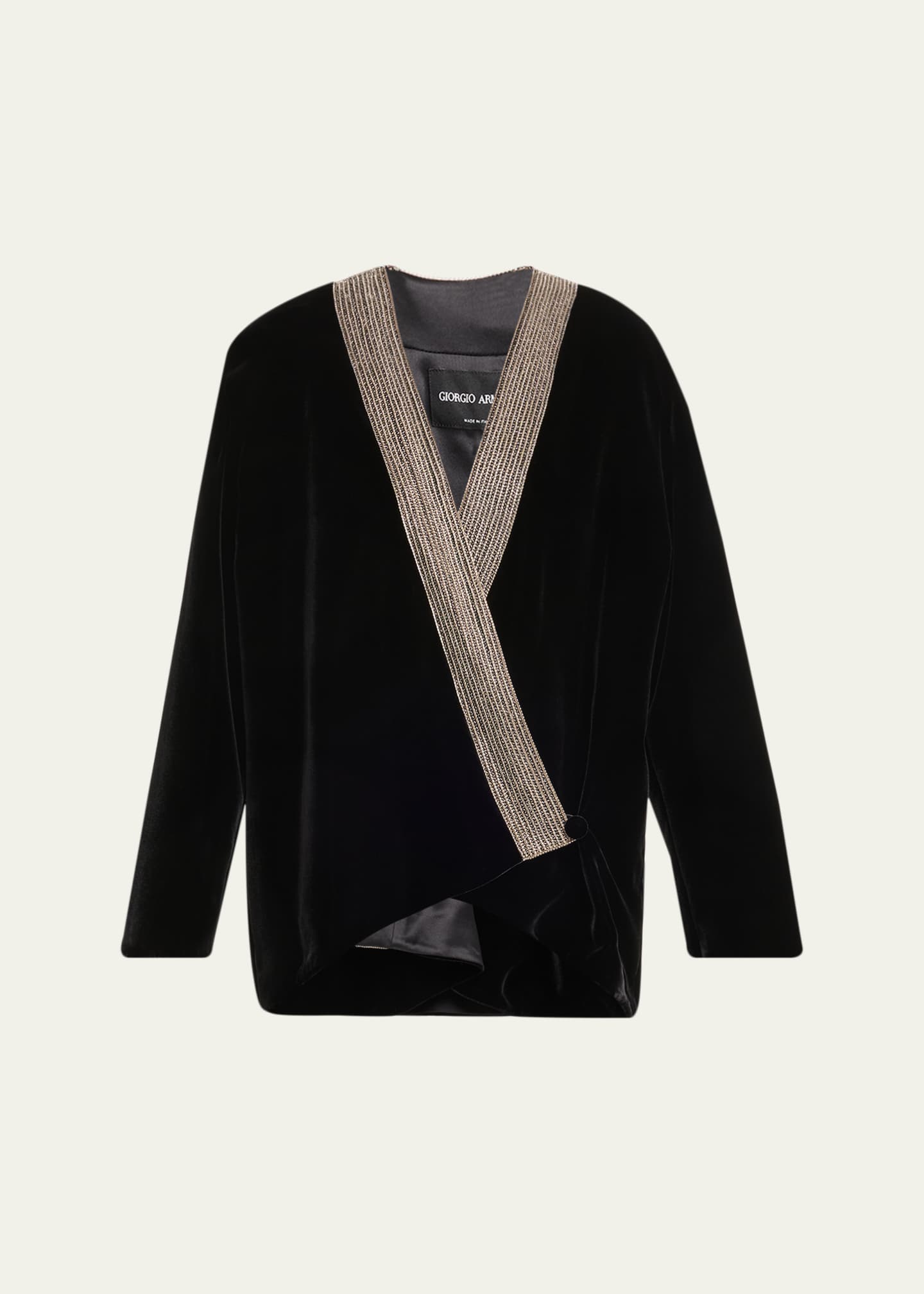 【激レア】Giorgio Armani velour track jacket Giorgio Armani Crystal Embroidered Velvet Jacket - Bergdorf Goodman