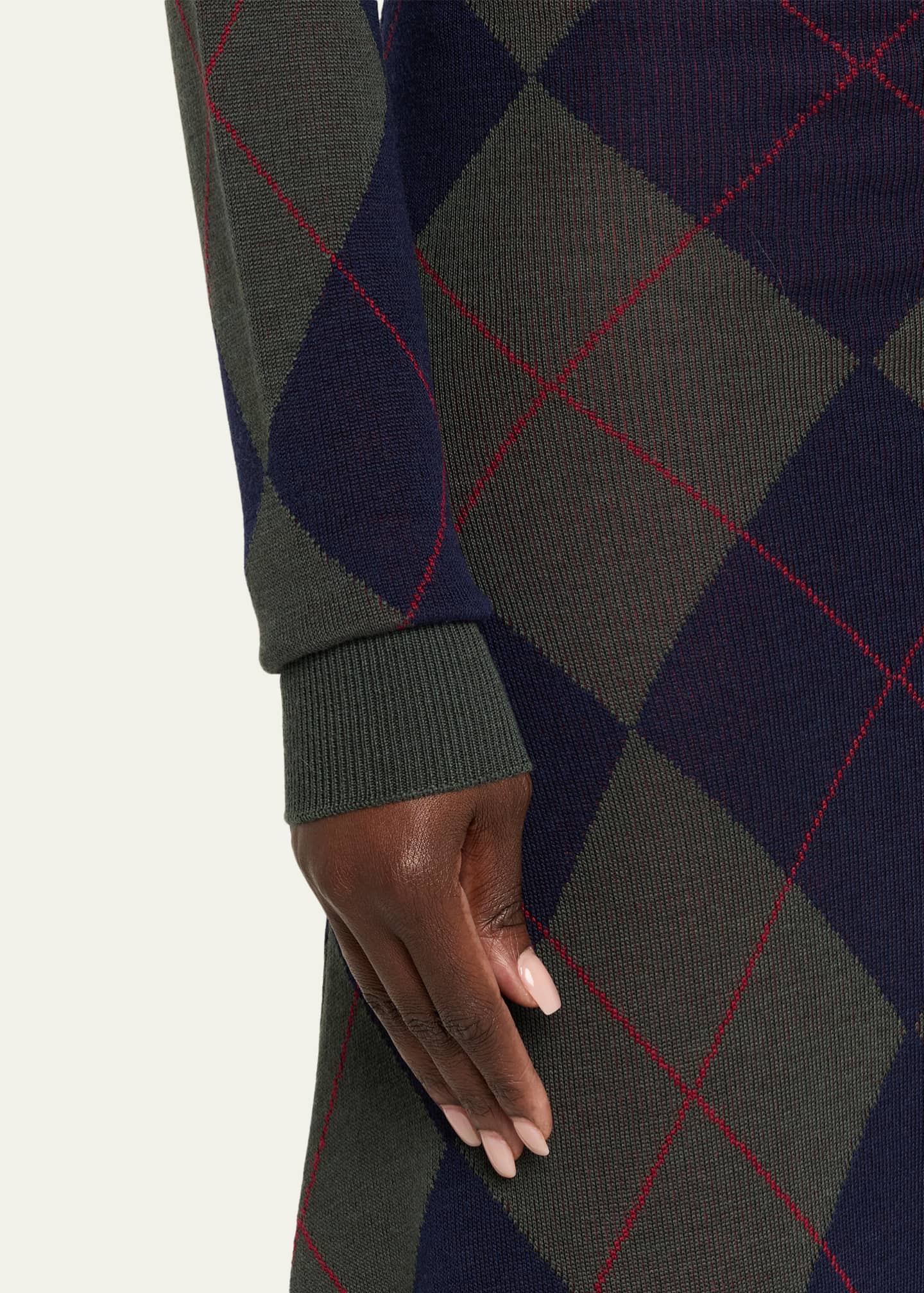 A.W.A.K.E. MODE Argyle Asymmetric Knit Dress - Bergdorf Goodman
