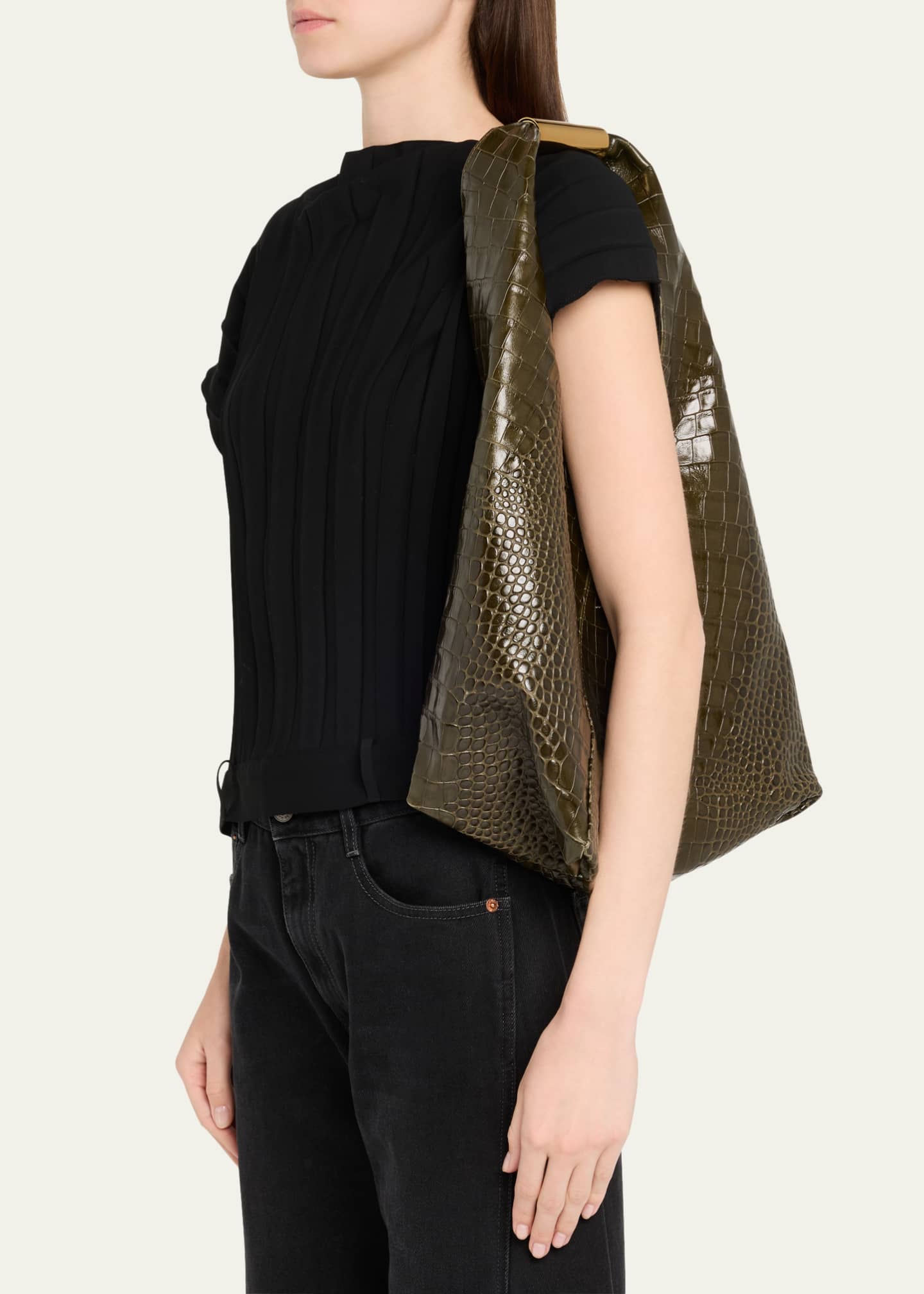 らら　Maison Margiela クロシェト Maison Margiela Japanese Croc-Embossed Leather Tote Bag - Bergdorf