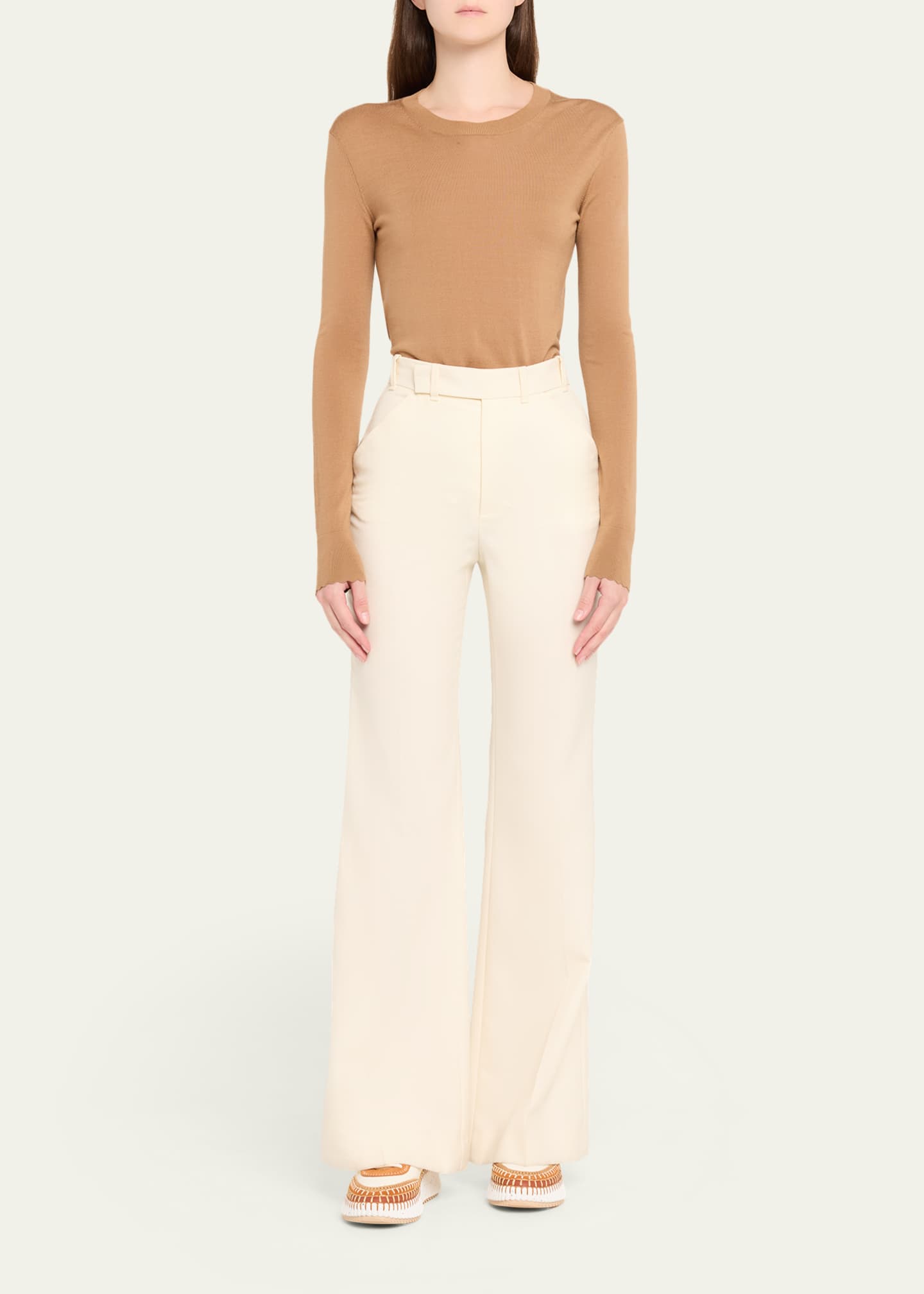 Nama Mixed Leather Low-Top Platform Sneakers