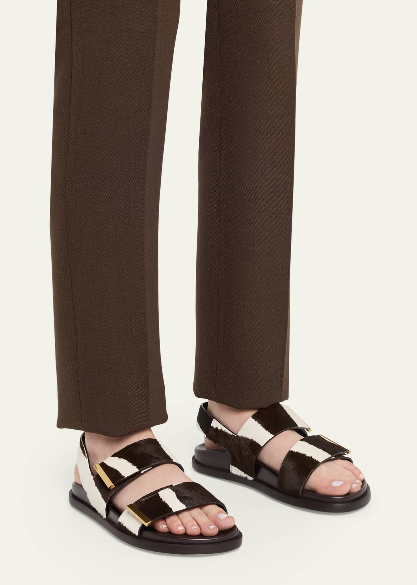 Tod's Zebra-Printed Calf Hair Slingback Sandals - Bergdorf Goodman