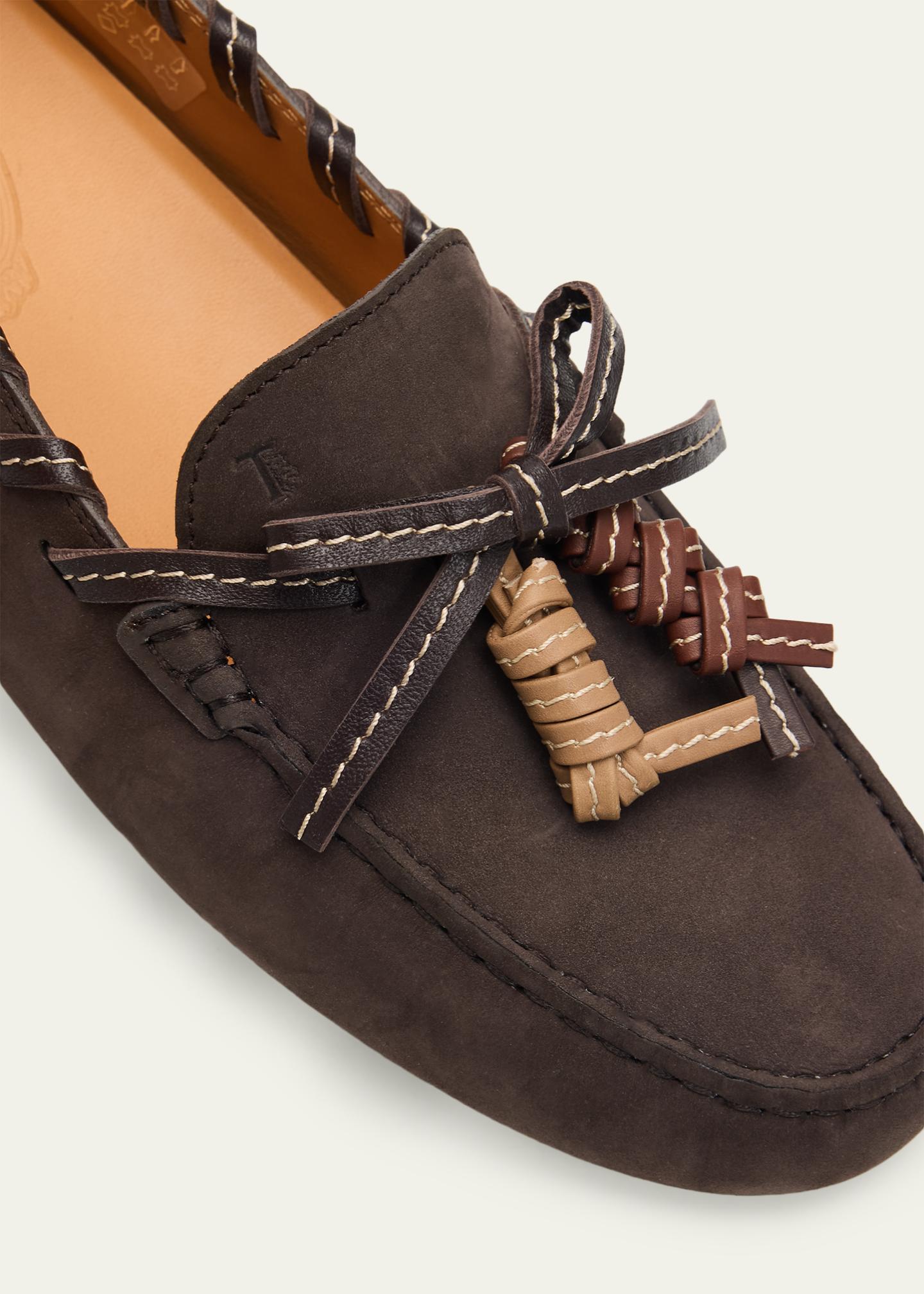 Tod\'s Brown Suede driver luxury shoes original price $195 TOD main image 3