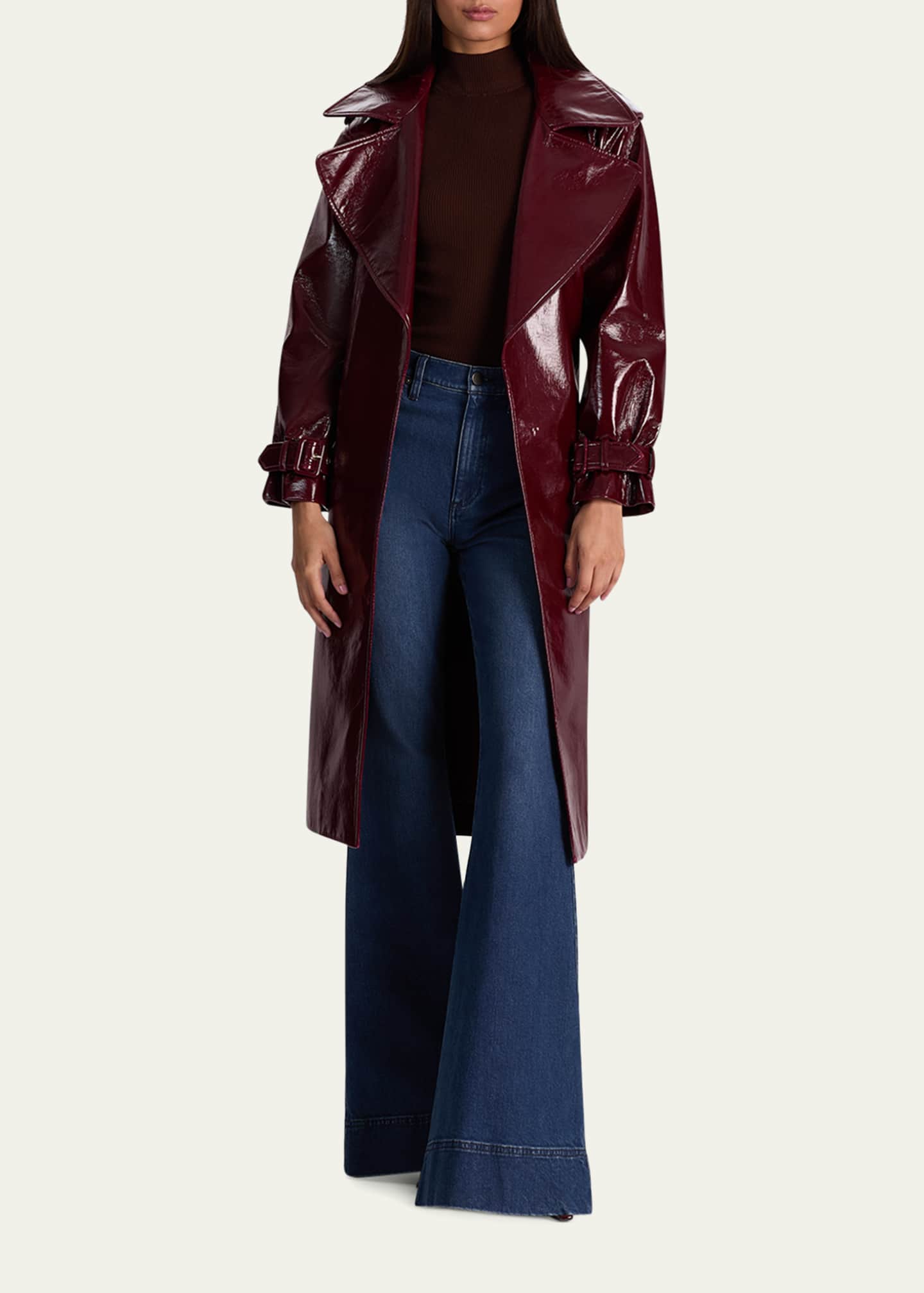 Alice + Olivia Nevada Vegan Leather Trench Coat - Bergdorf Goodman