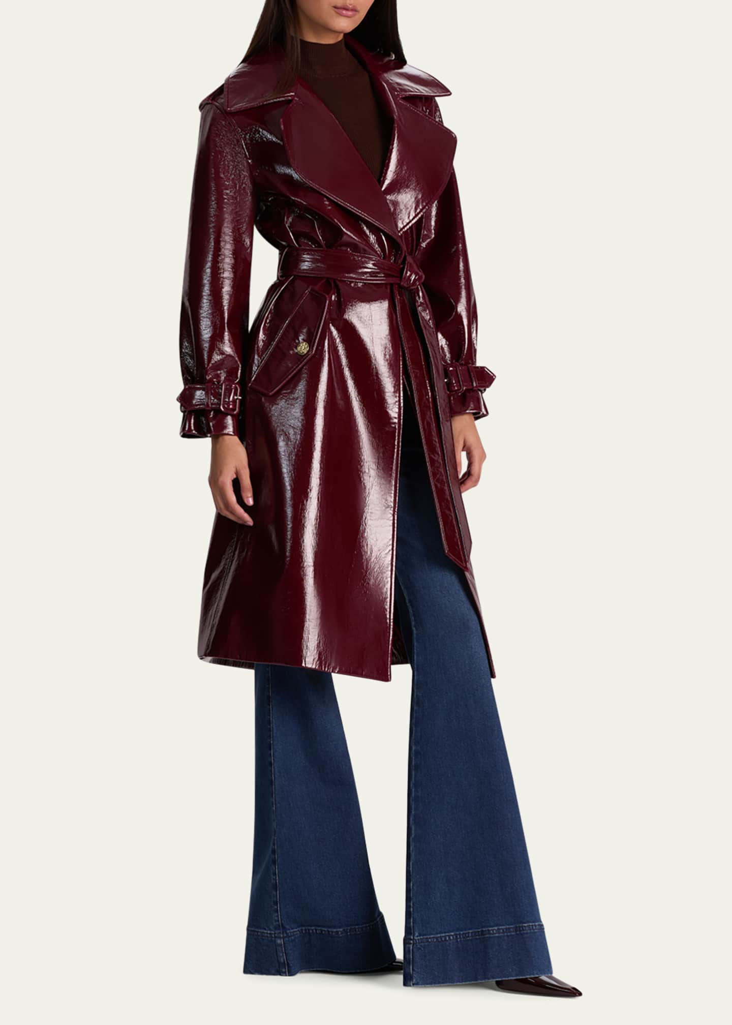 Alice + Olivia Nevada Vegan Leather Trench Coat - Bergdorf Goodman