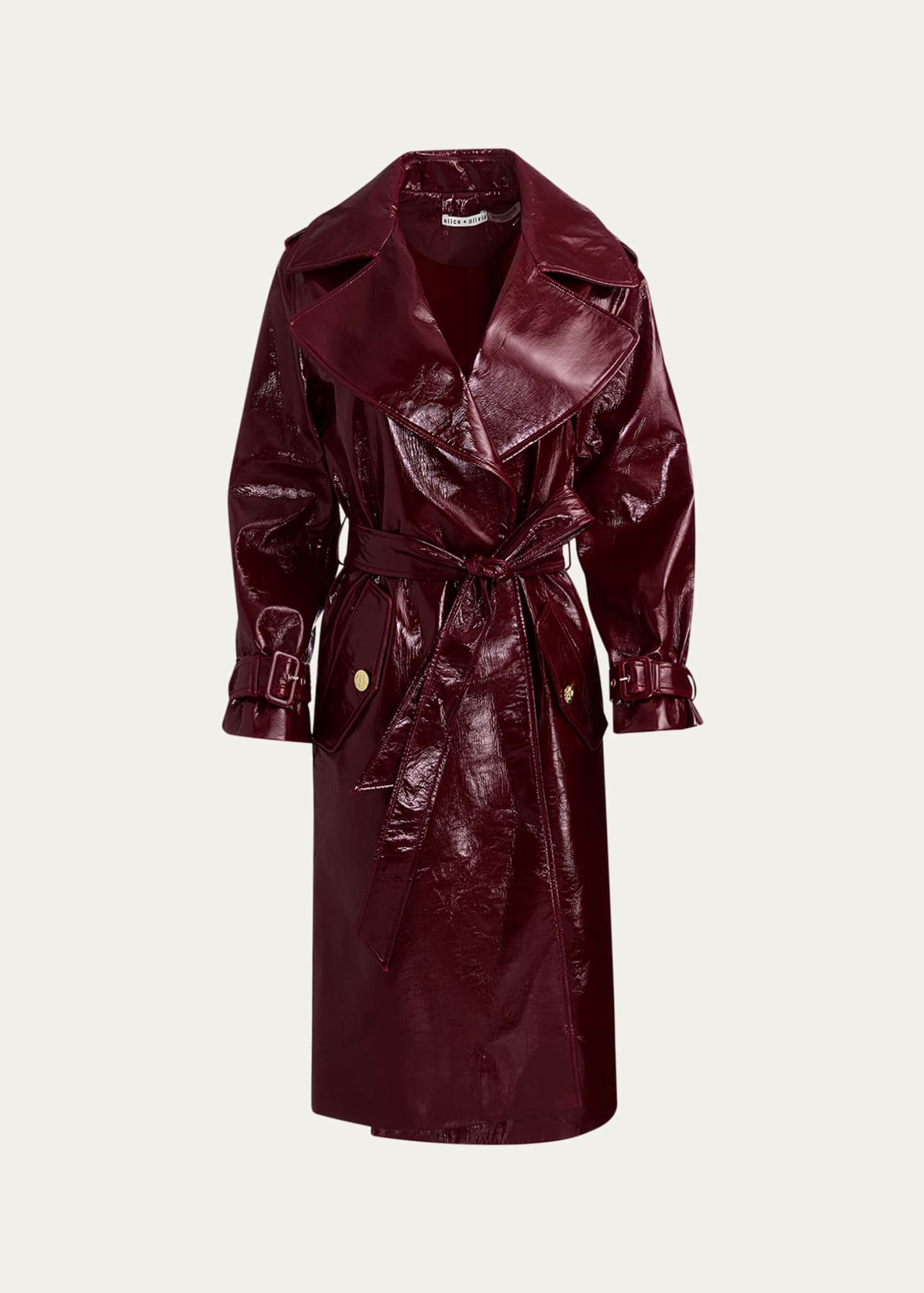 Alice + Olivia Nevada Vegan Leather Trench Coat - Bergdorf Goodman