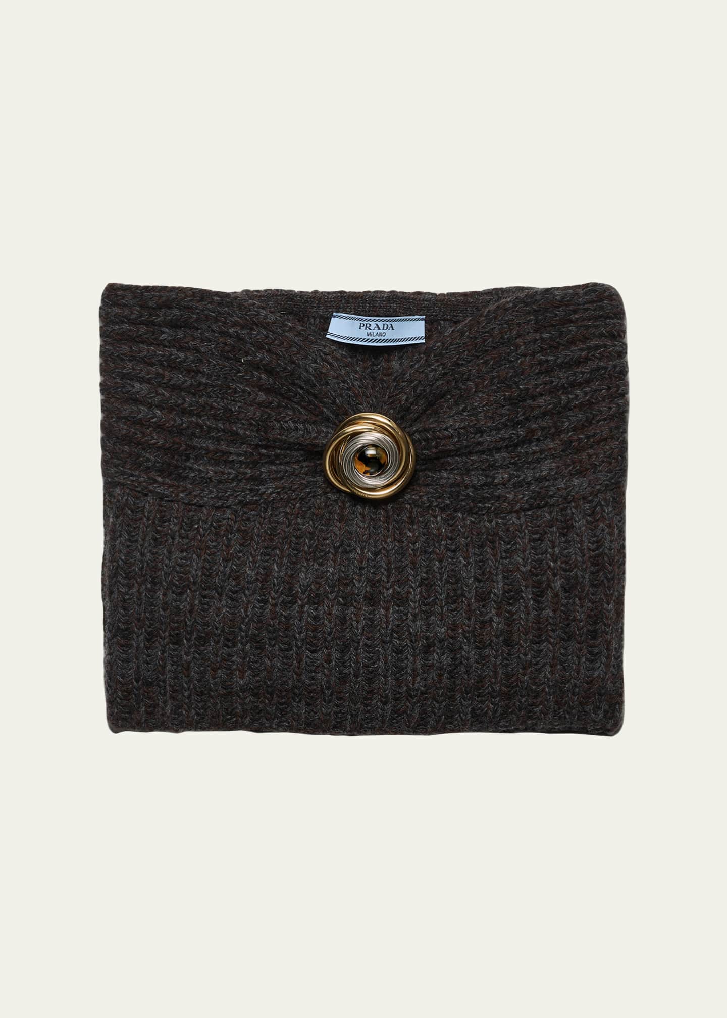 Prada Cashmere & Wool Bandeau Top with Brooch - Bergdorf Goodman