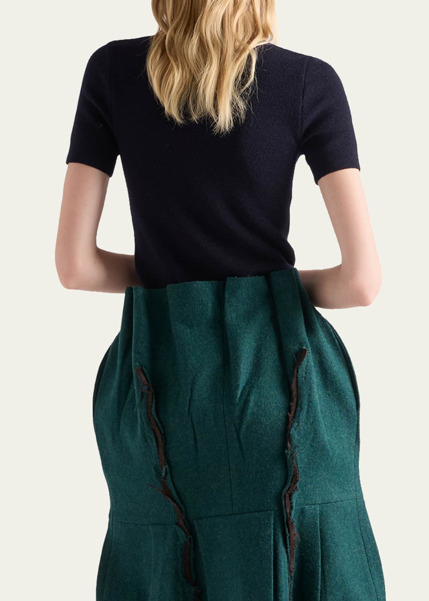 Prada Short-Sleeve Knit Sweater with Pendants - Bergdorf Goodman