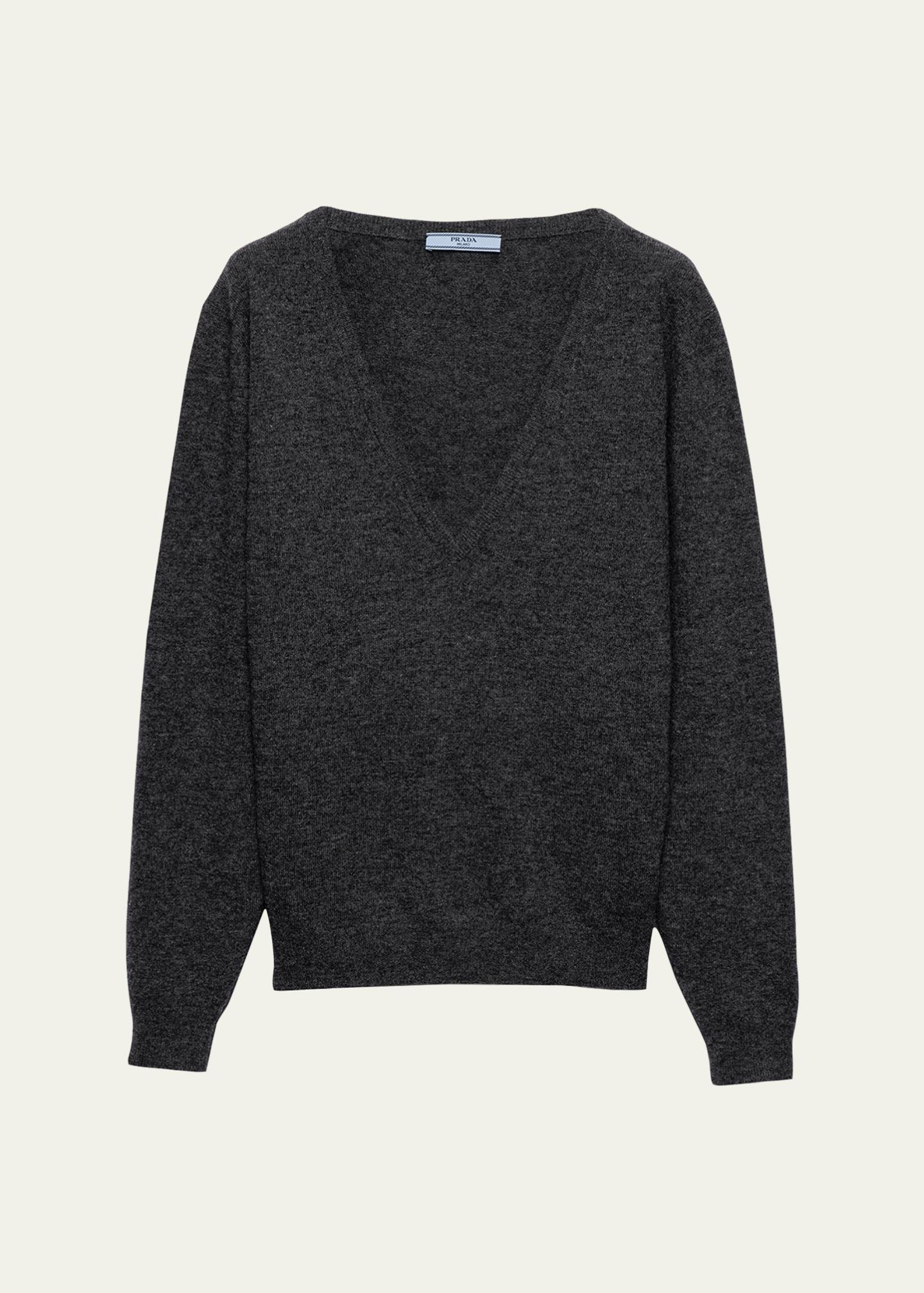 Prada Lambswool V-Neck Sweater - Bergdorf Goodman