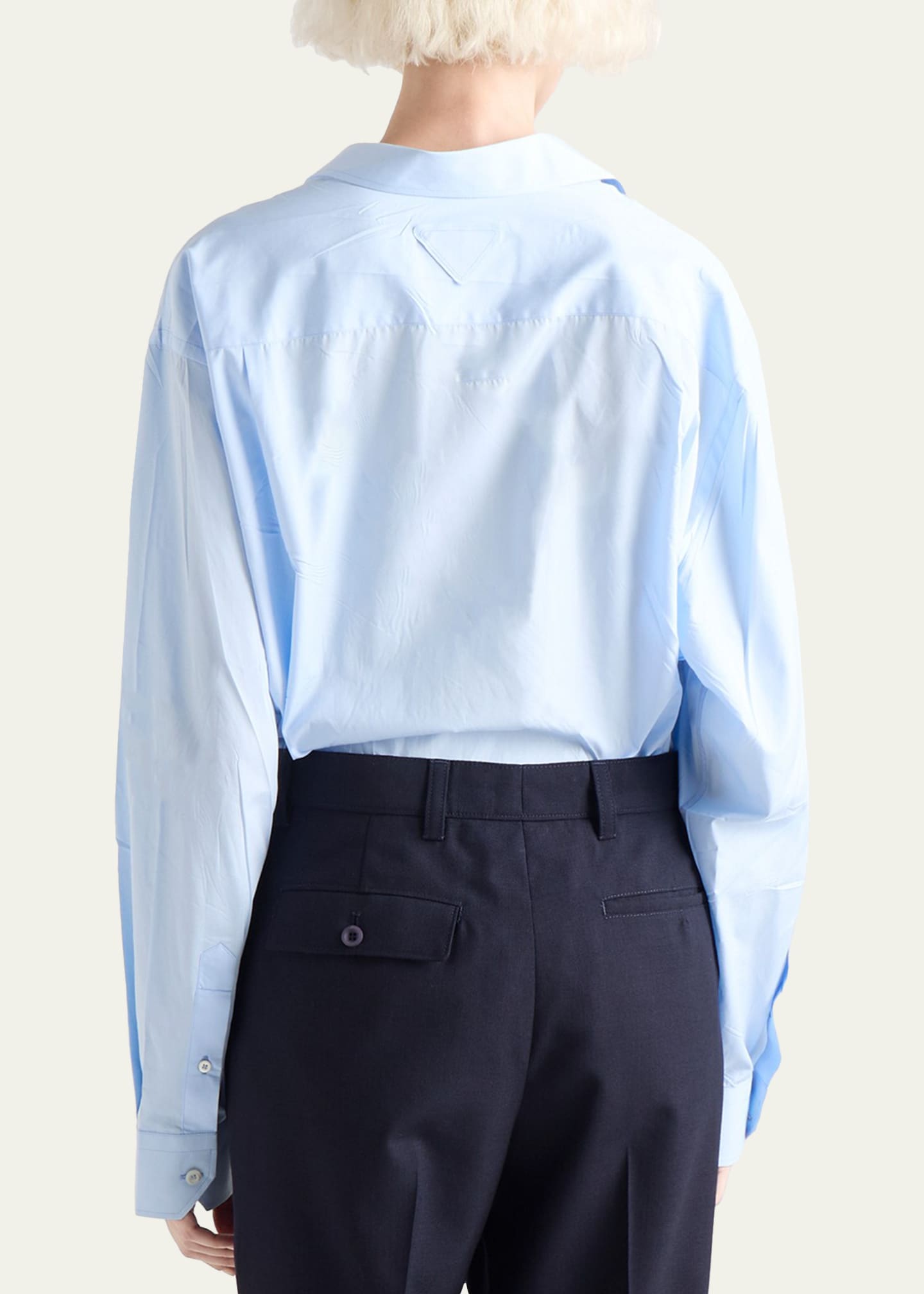 Prada Asymmetric Poplin Button-Down Shirt - Bergdorf Goodman