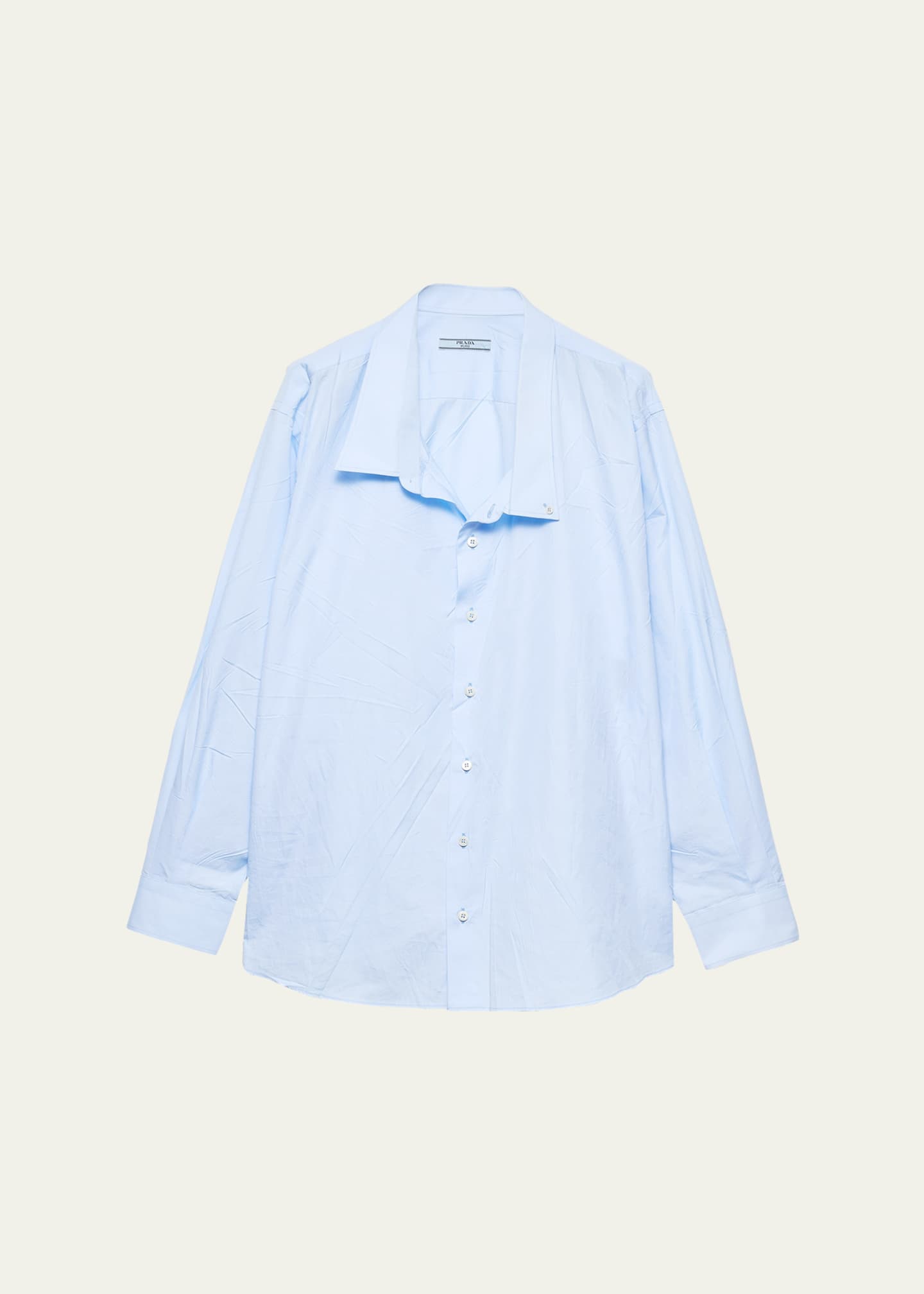 Prada Asymmetric Poplin Button-Down Shirt - Bergdorf Goodman
