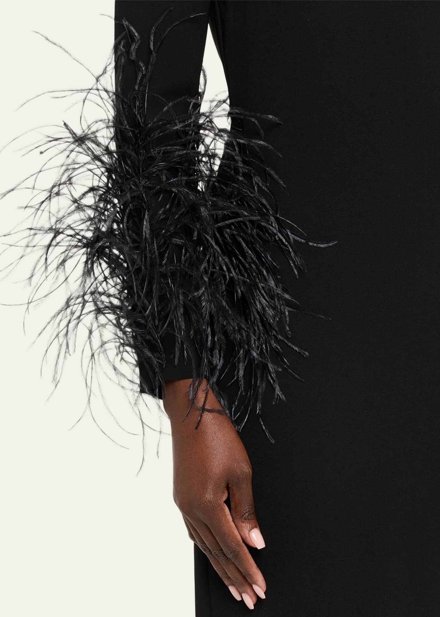 16arlington black feather dress 16Arlington Yola Midi Dress in Punto