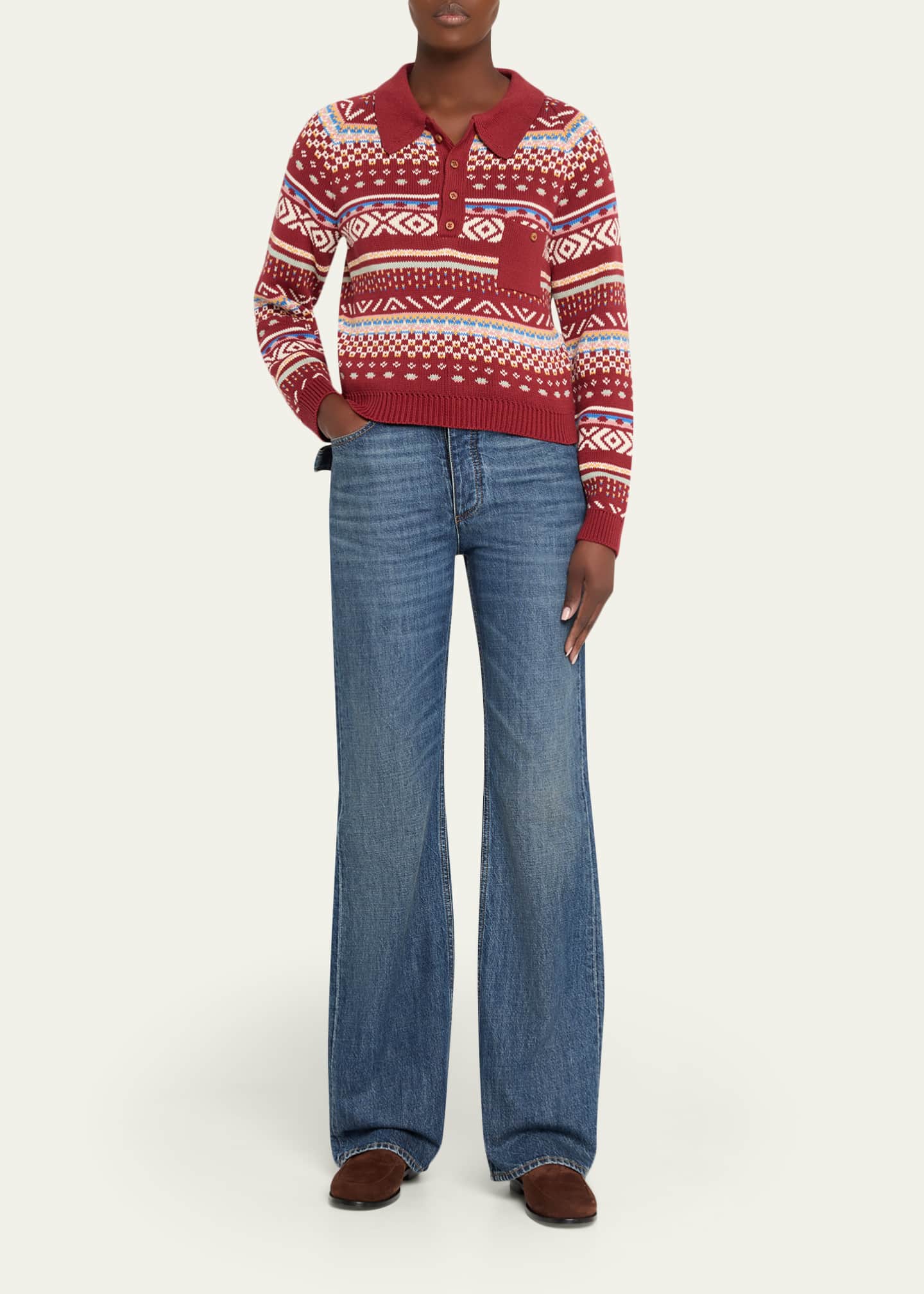Alix of Bohemia Liza Fairisle Raglan Sweater - Bergdorf Goodman