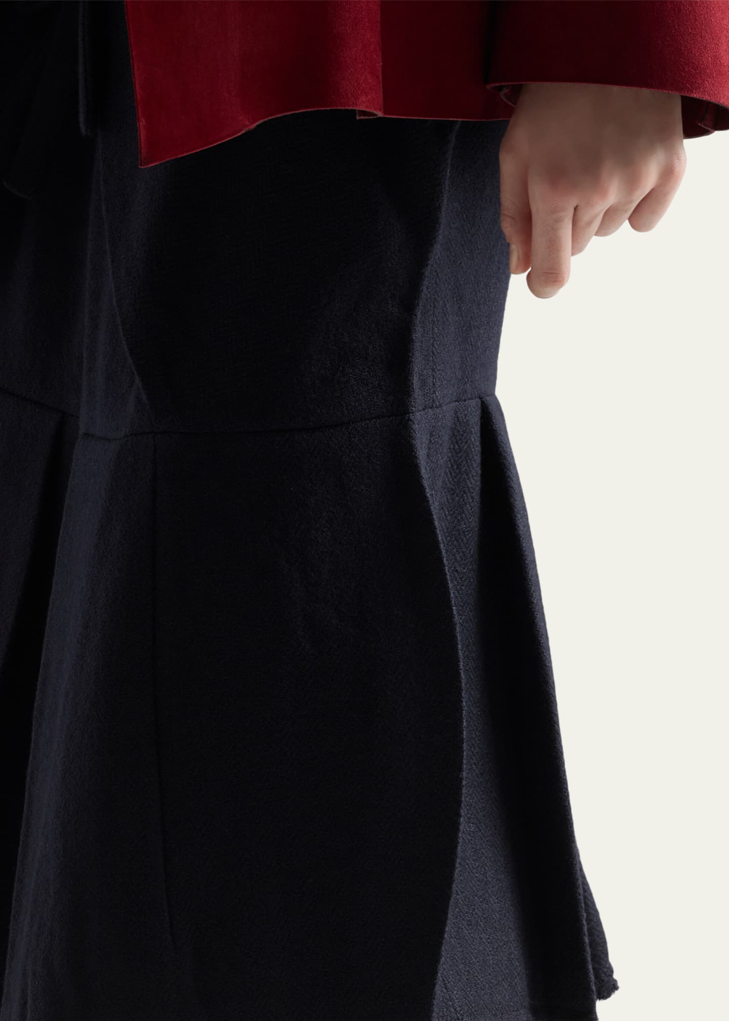 Prada Chevron Pleated Fit-And-Flare Skirt - Bergdorf Goodman