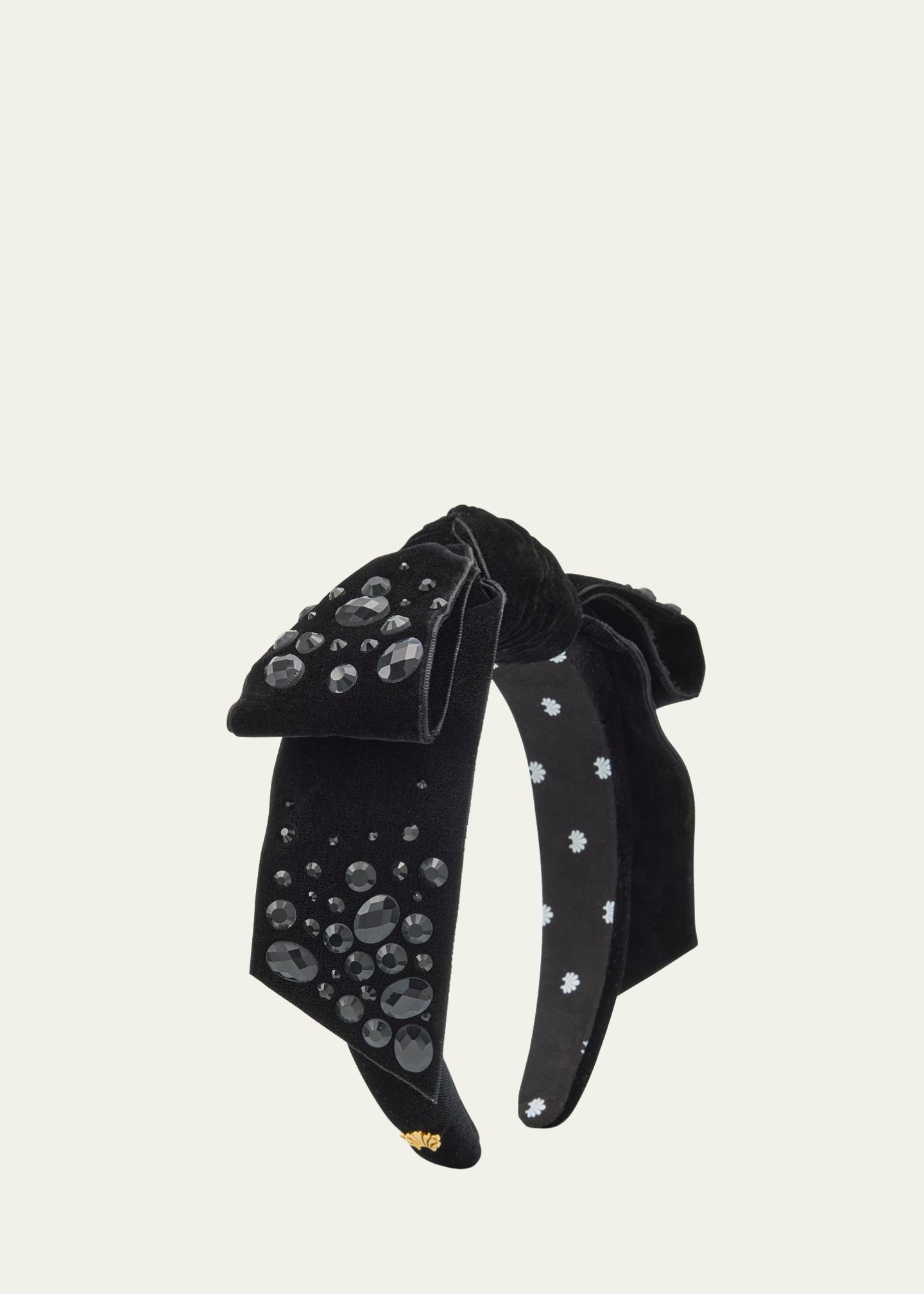 Lele Sadoughi Shirley Crystal-Embellished Velvet Headband 