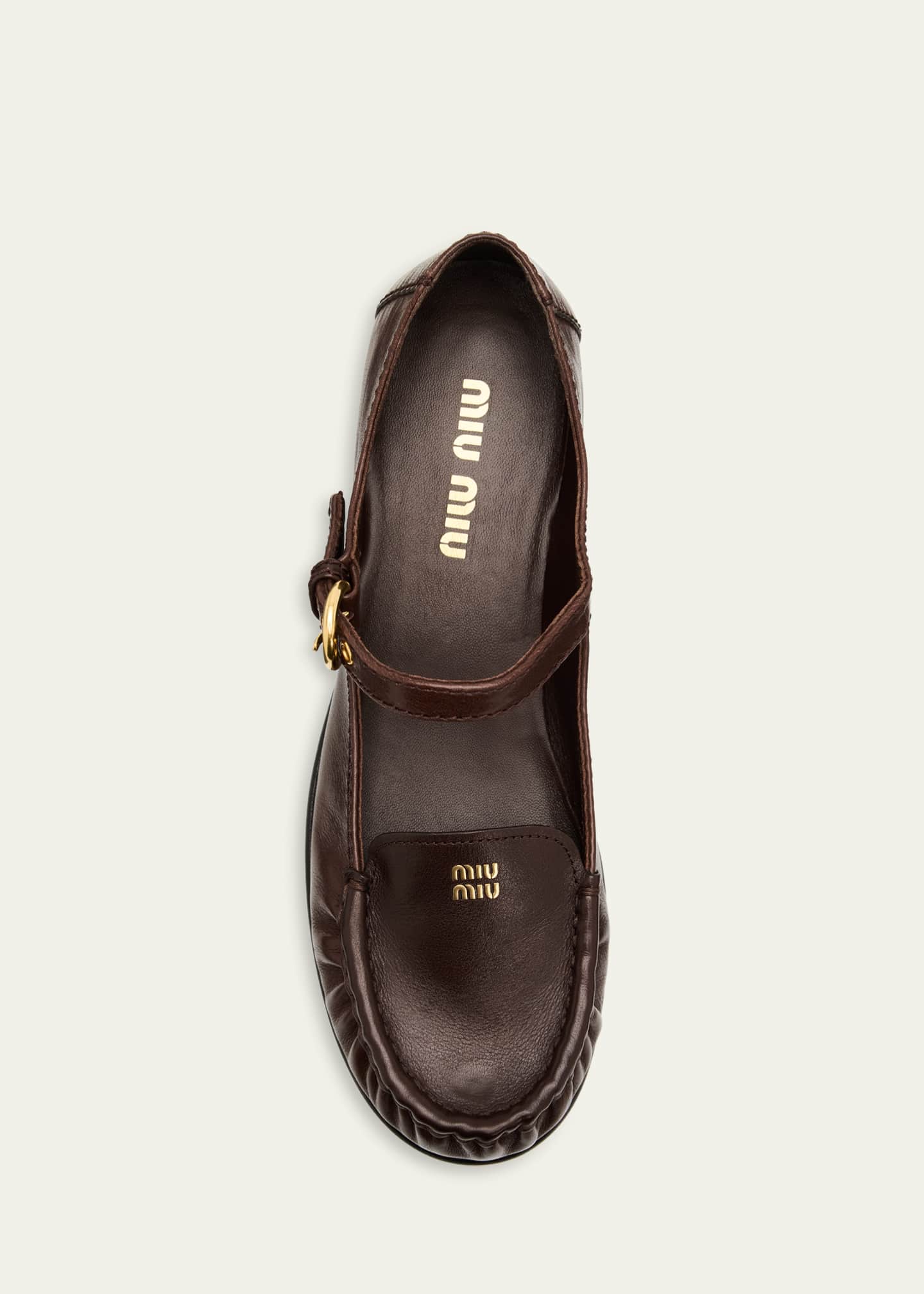 Miu Miu Leather Mary Jane Loafers - Bergdorf Goodman
