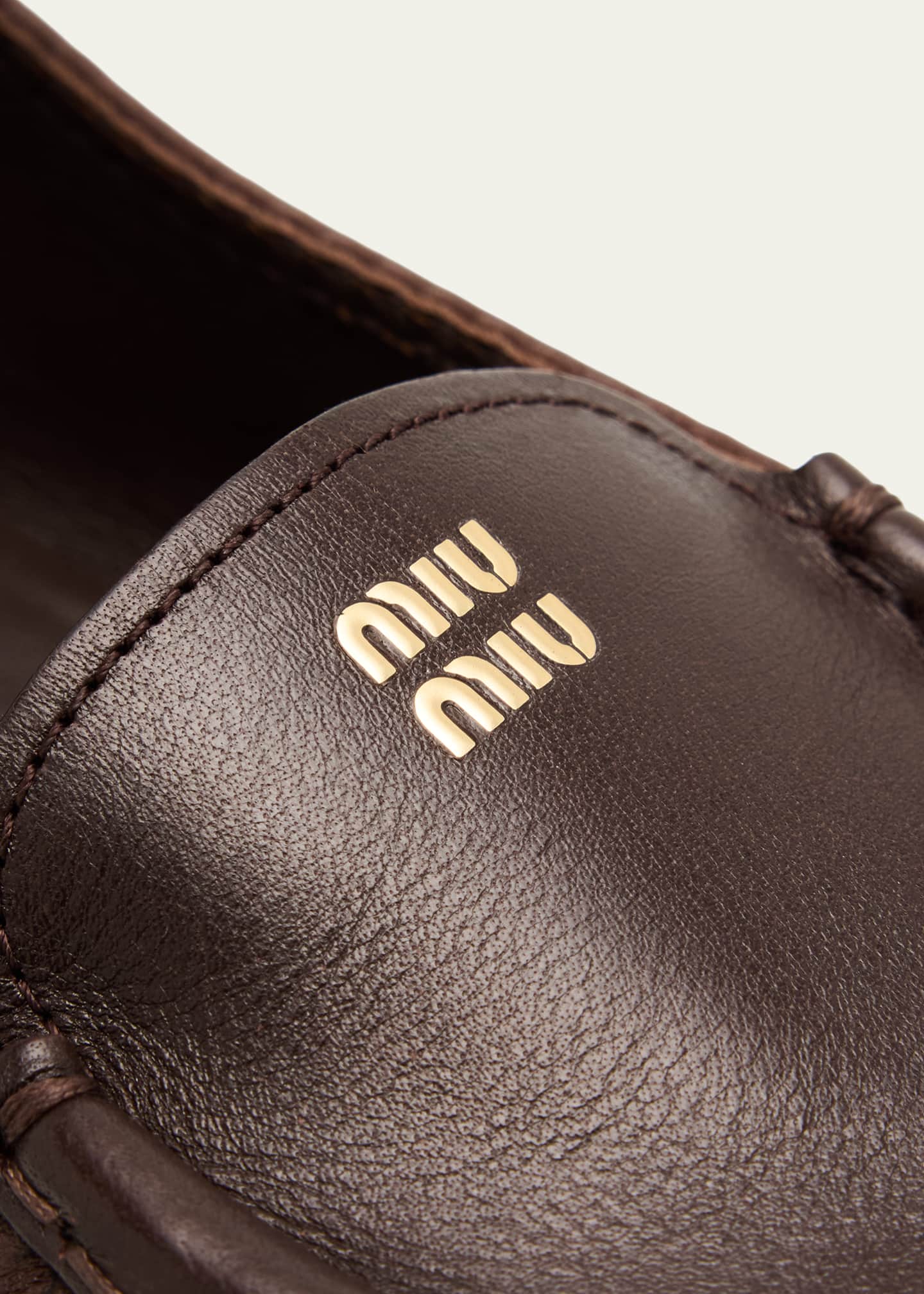 Miu Miu Leather Mary Jane Loafers - Bergdorf Goodman
