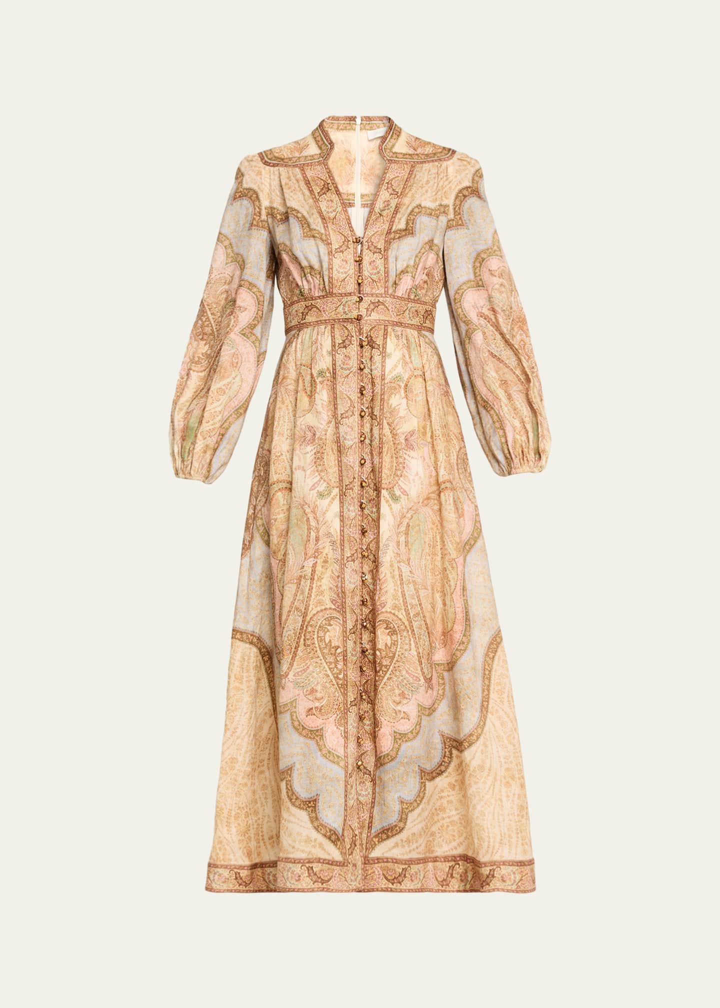 ZIMMERMANN ドレス Zimmermann Wanderlust Plunge Midi Dress - Bergdorf Goodman