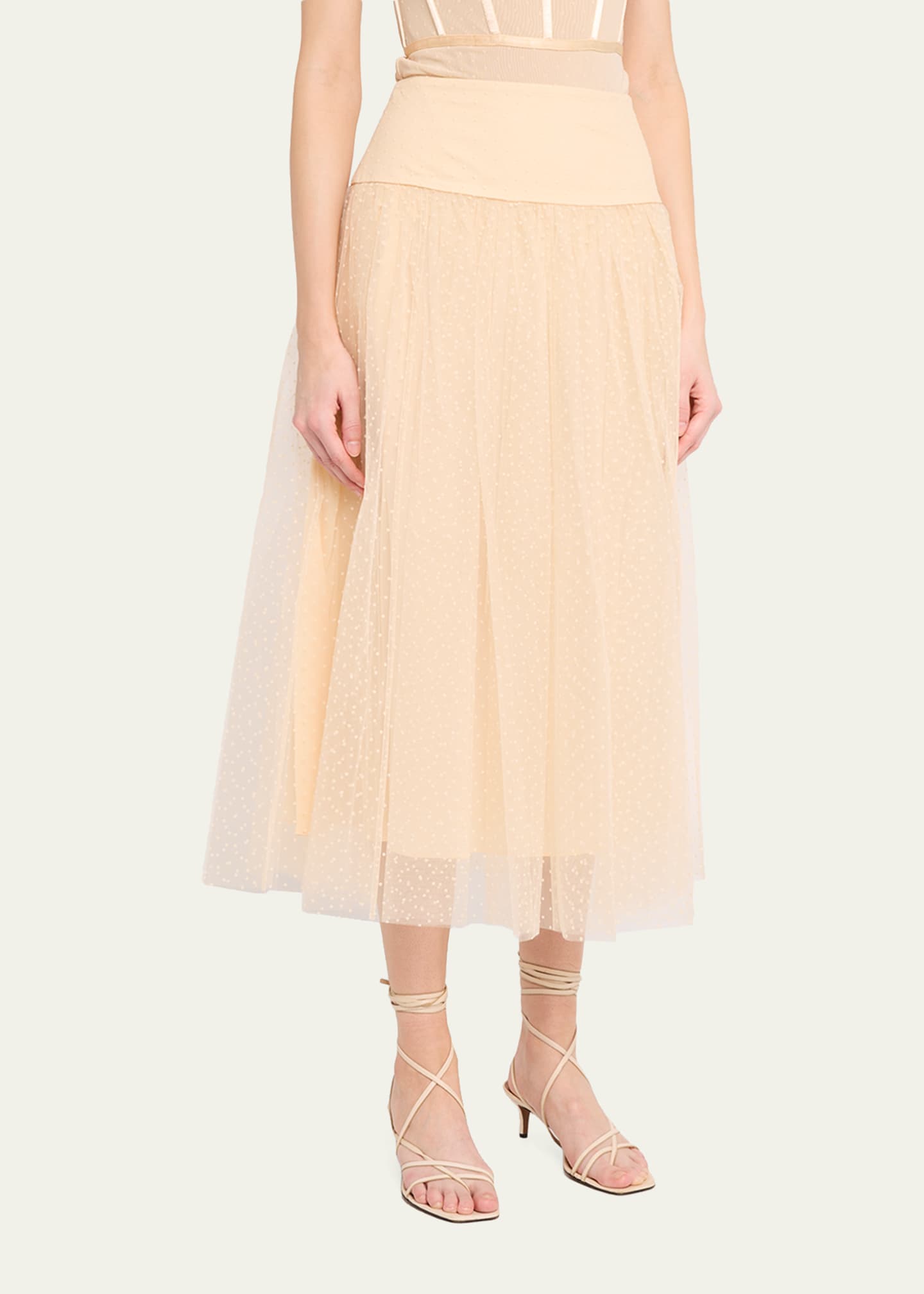 Zimmermann Tulle Dot Midi Skirt - Bergdorf Goodman