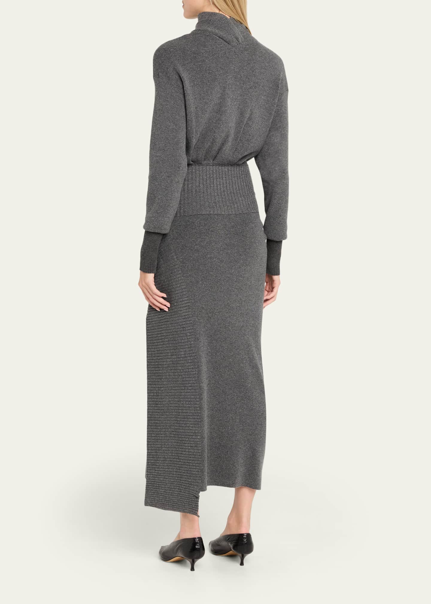 navy blue dress for baby girl Handmade Pink Wool Blend Maxi Sweater Dress, Turtleneck Winter Dress #35261 main image 0