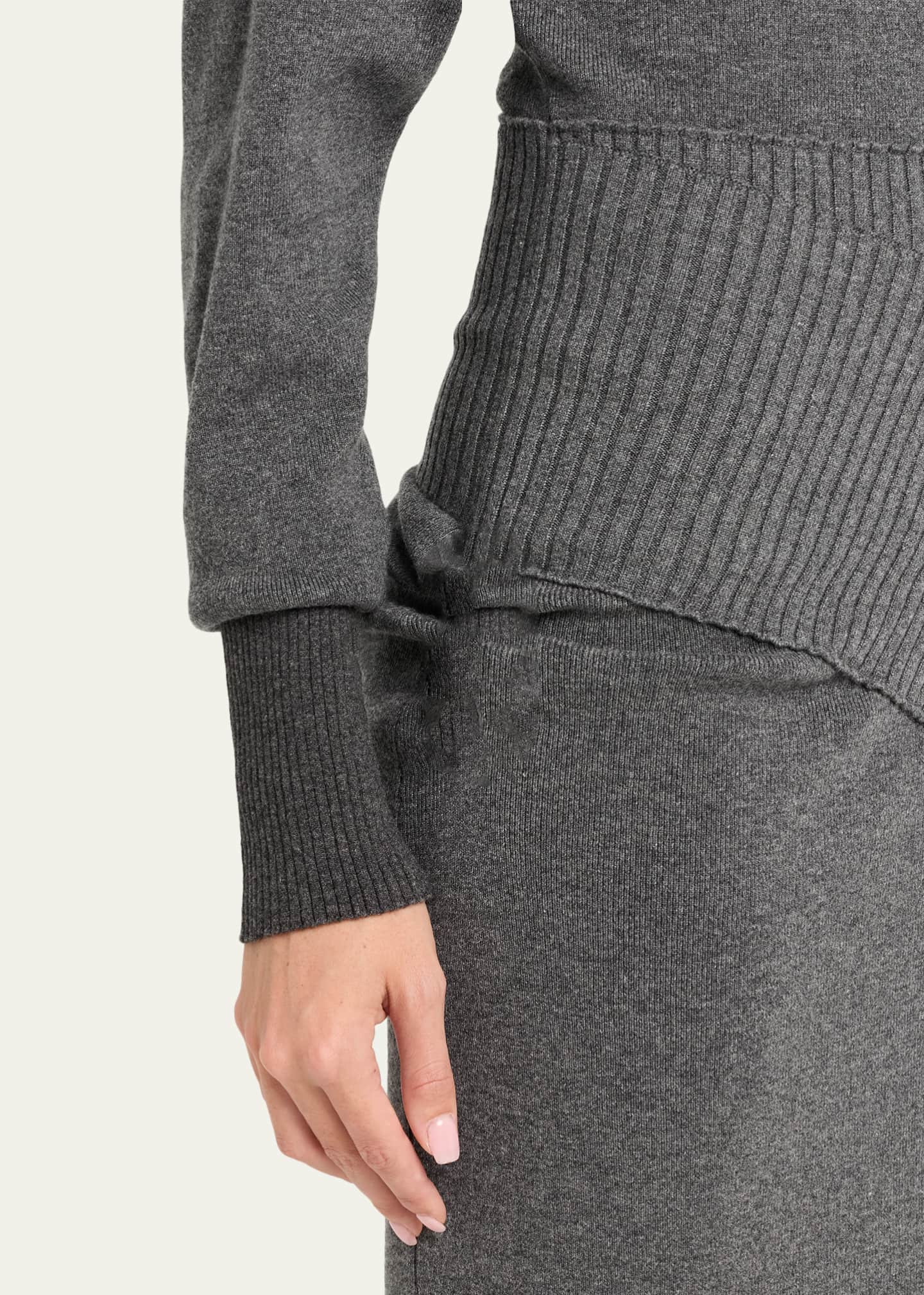 Lanvin Wool and Cashmere Blend Midi Dress Grey - M