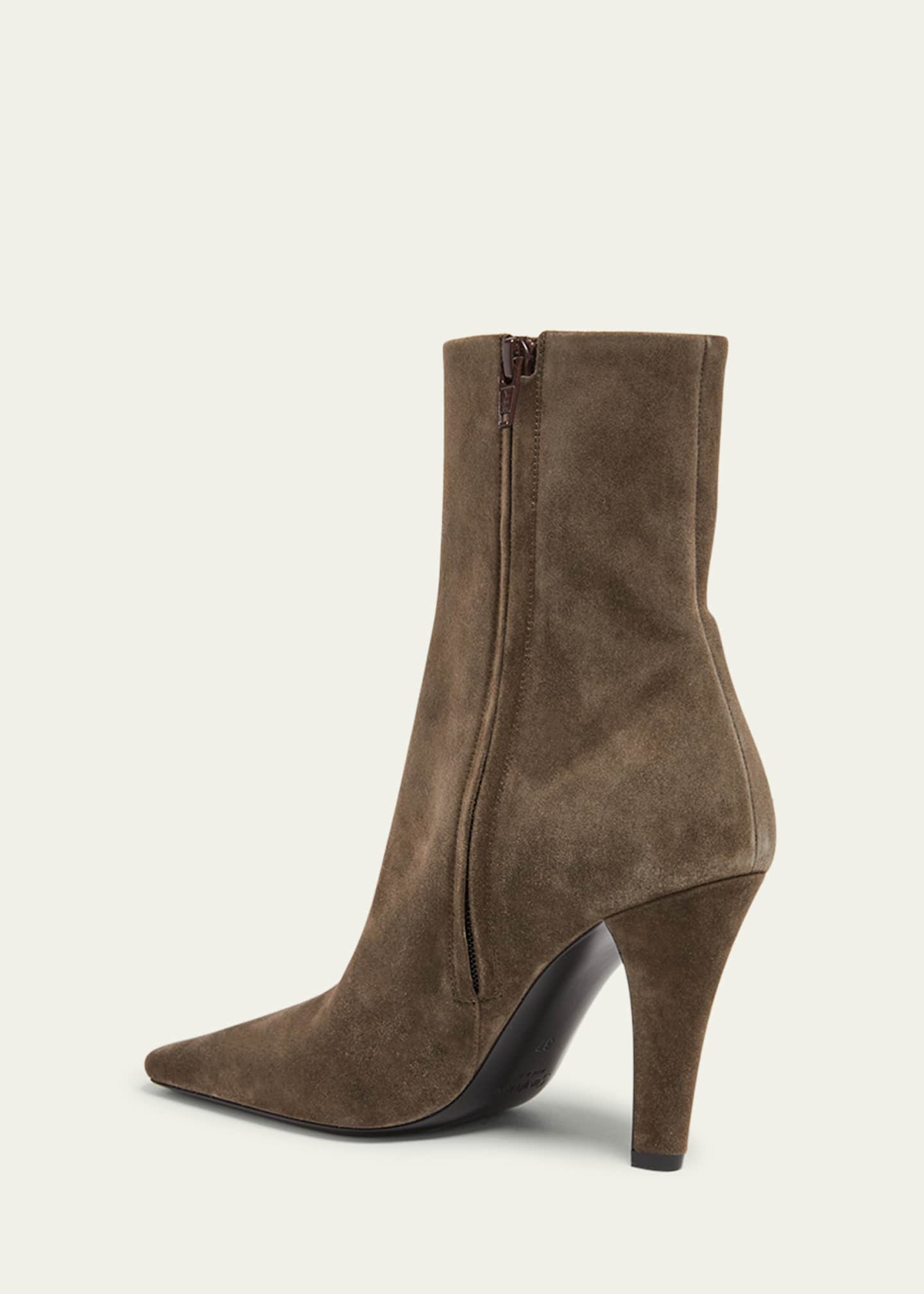 Saint Laurent 95mm Jill Suede Ankle Booties - Bergdorf Goodman