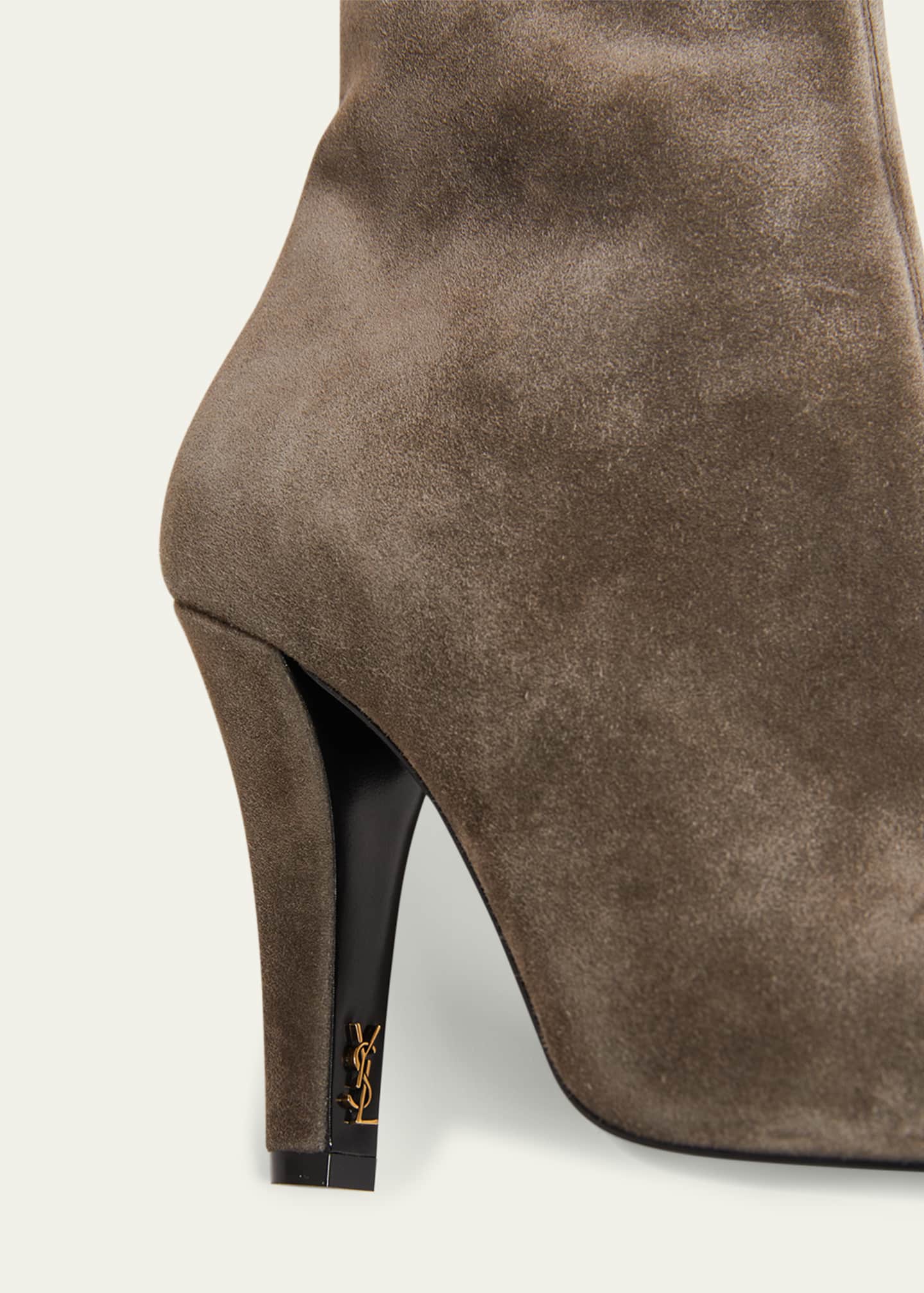 Saint Laurent 95mm Jill Suede Ankle Booties - Bergdorf Goodman