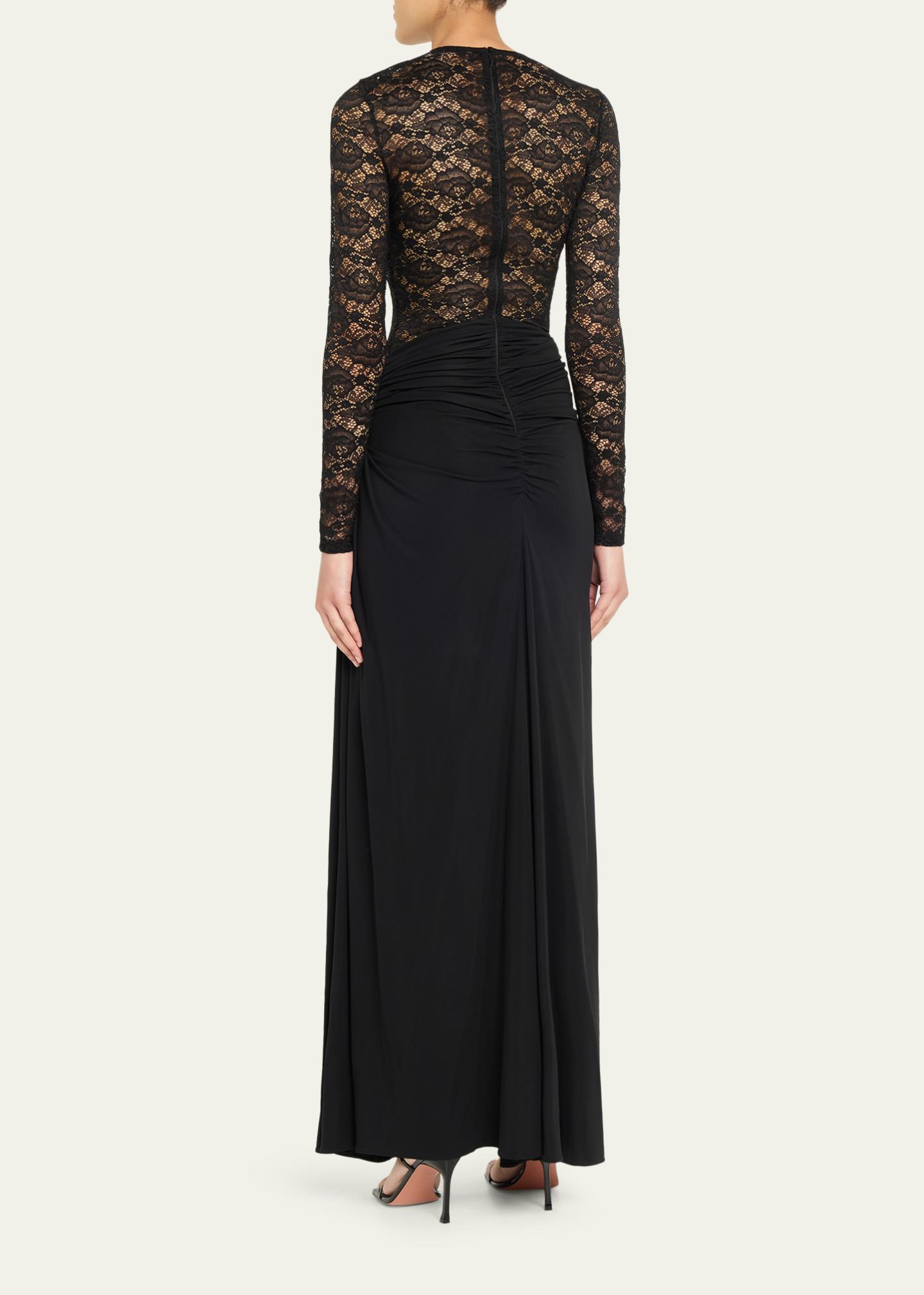 Ronny Kobo Amalyia Draped Mixed Media Column Gown - Bergdorf Goodman