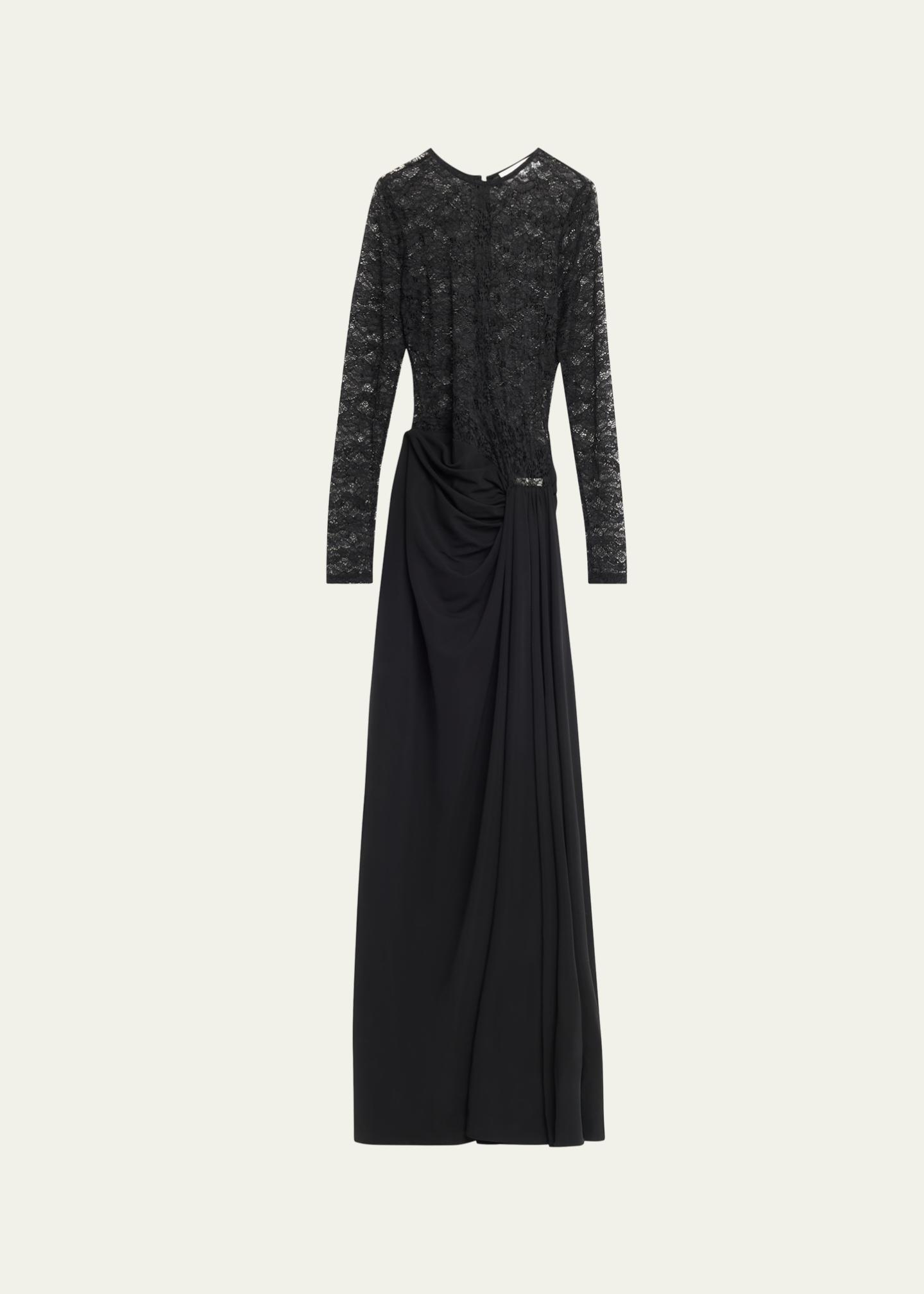 Ronny Kobo Amalyia Draped Mixed Media Column Gown - Bergdorf Goodman