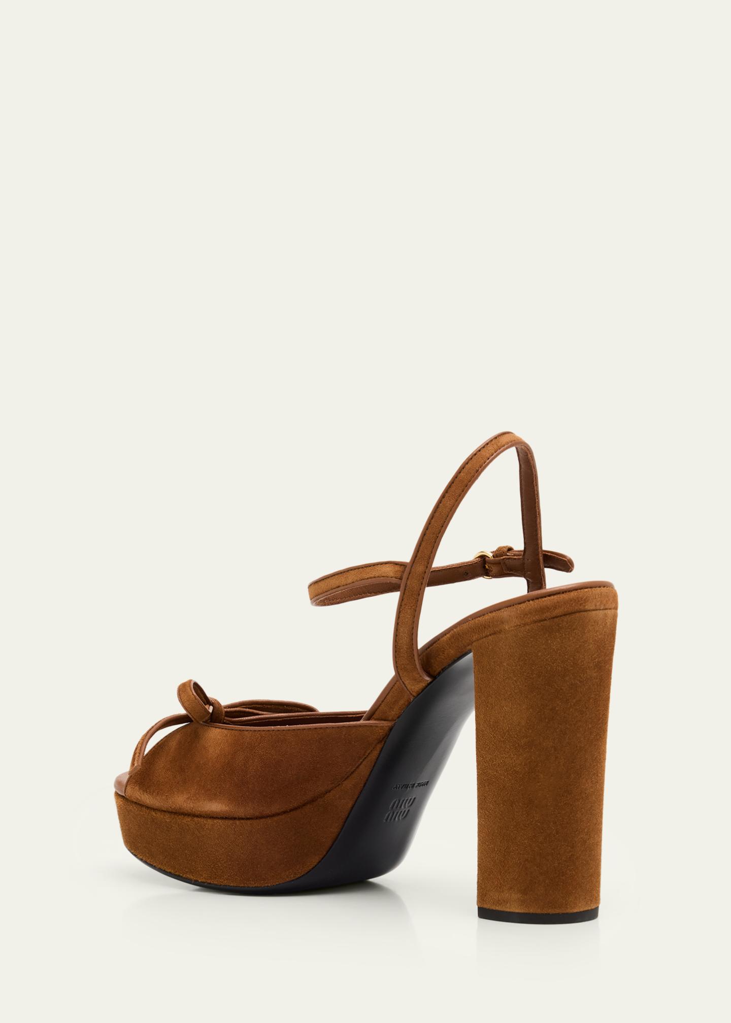 Miu Miu 110mm Calzature Suede Platform Sandals - Bergdorf Goodman