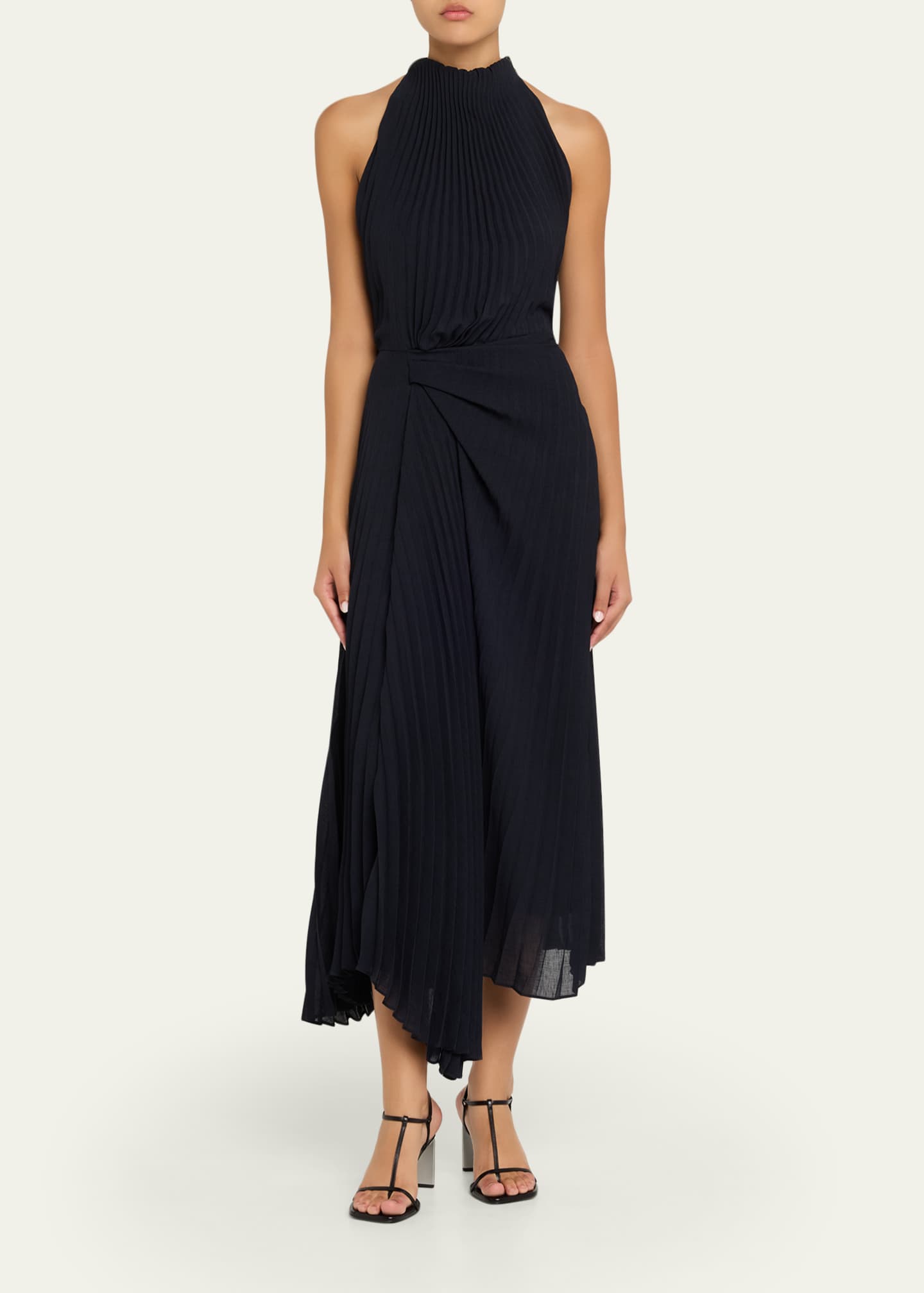 strapless open back dress Renzo II Satin Pleated Dress main image 0