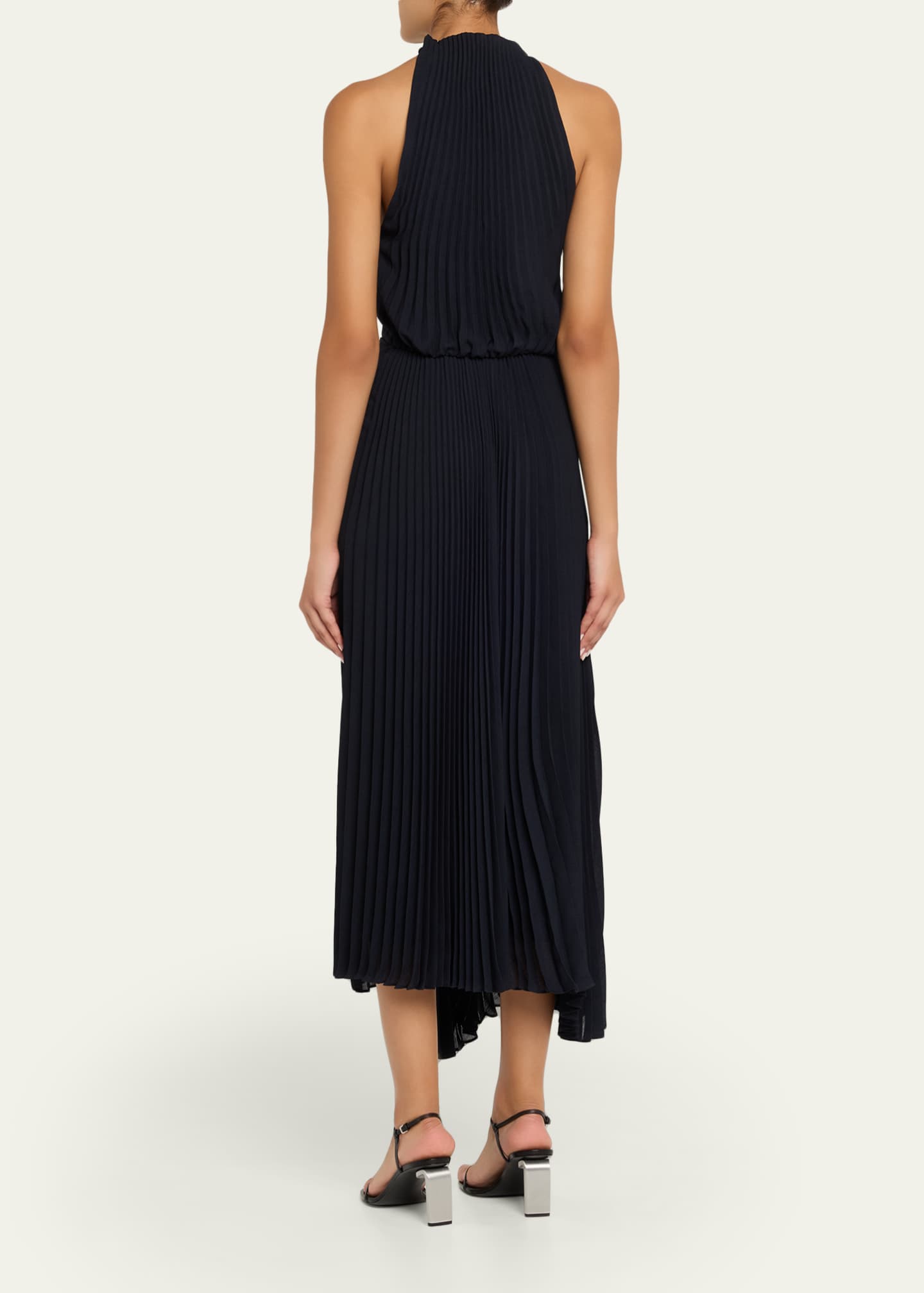 strapless open back dress Plum Belted Pleated Skirt Midi Dress – AX Paris main image 1